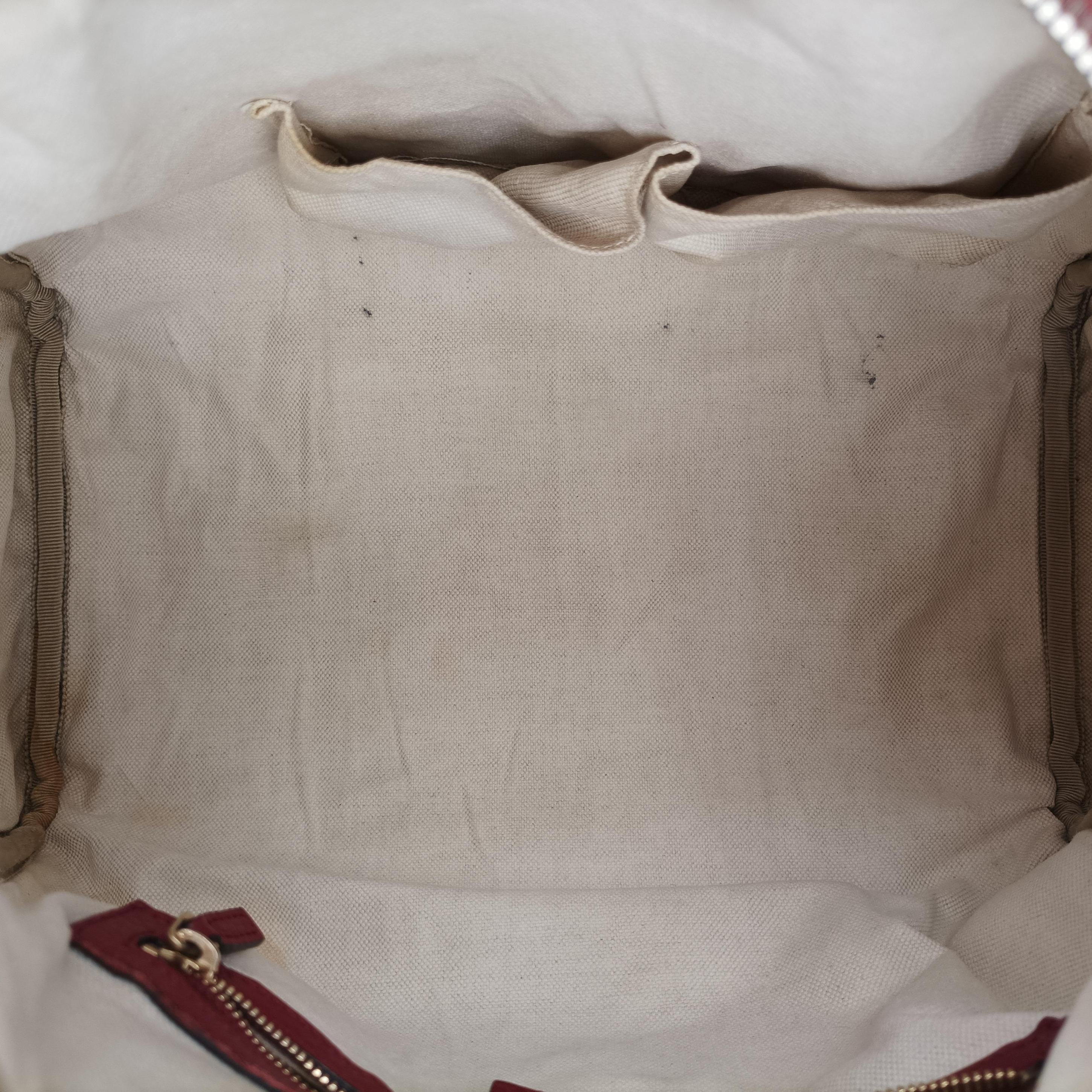 Pre-owned Gucci Sherry Line Beige x Red x Pink canvas×leather 247205 shoulderbag | stylenewstar