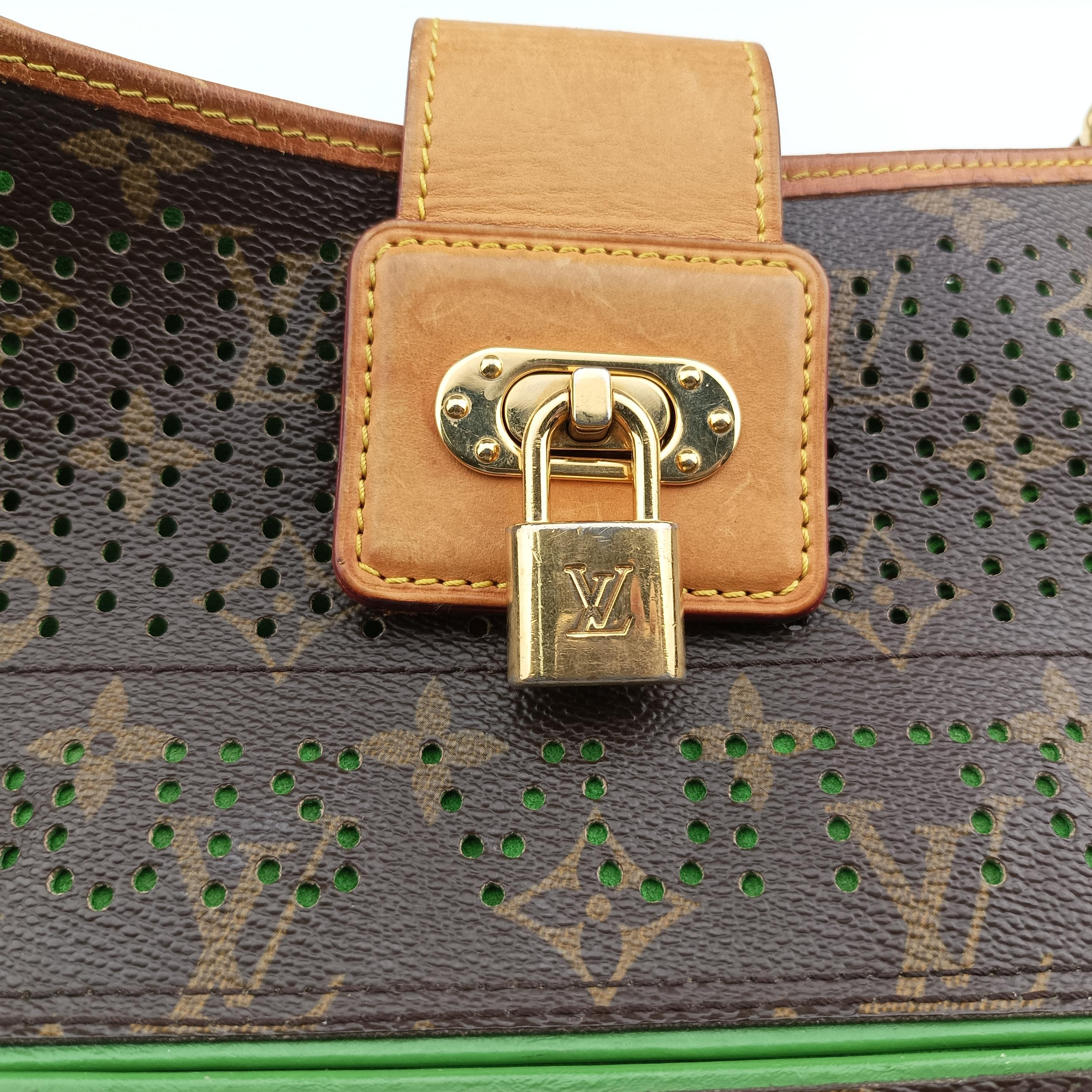 Pre-owned Louis Vuitton Musette brown×Green Monogram Perforated M95173 shoulderbag | stylenewstar