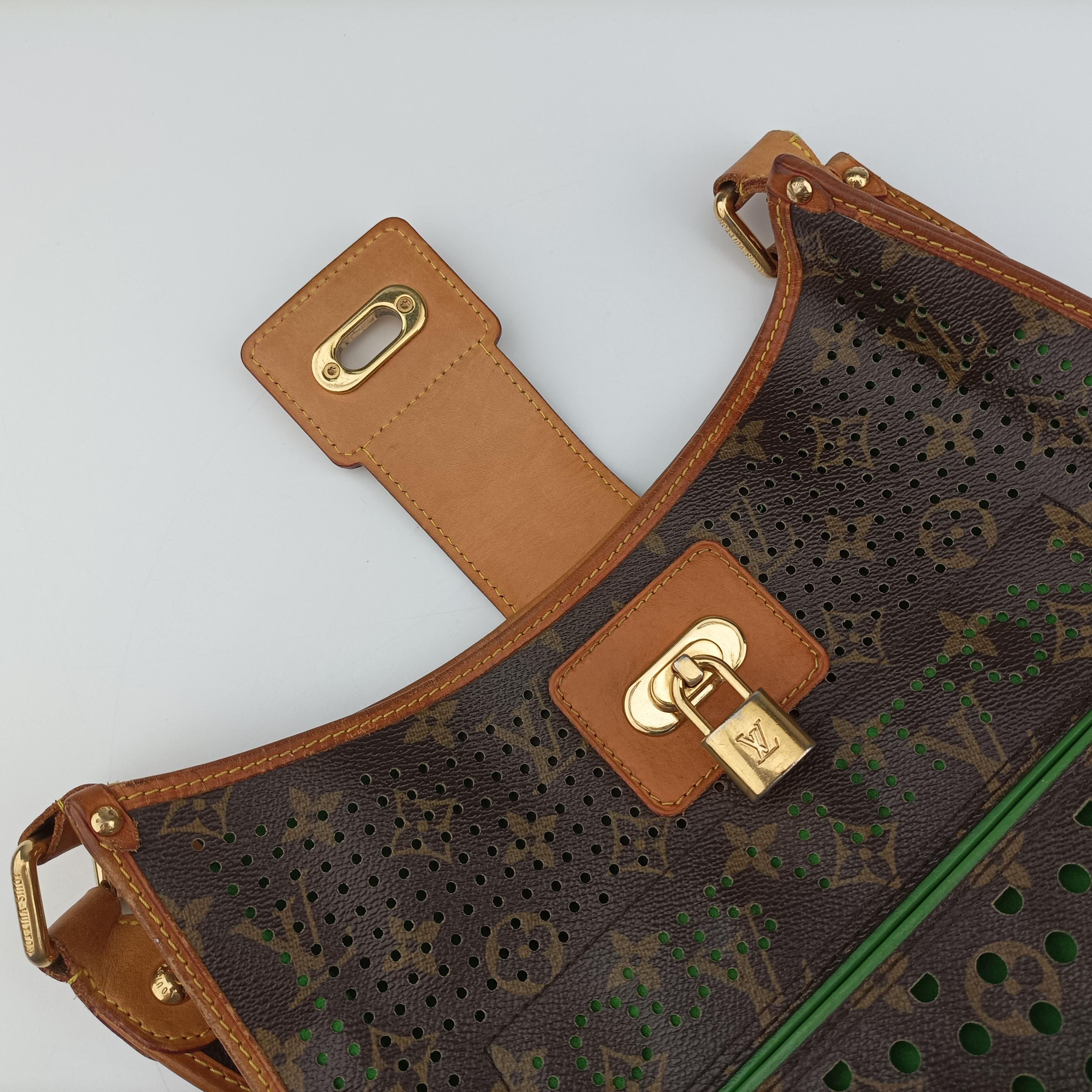 Pre-owned Louis Vuitton Musette brown×Green Monogram Perforated M95173 shoulderbag | stylenewstar