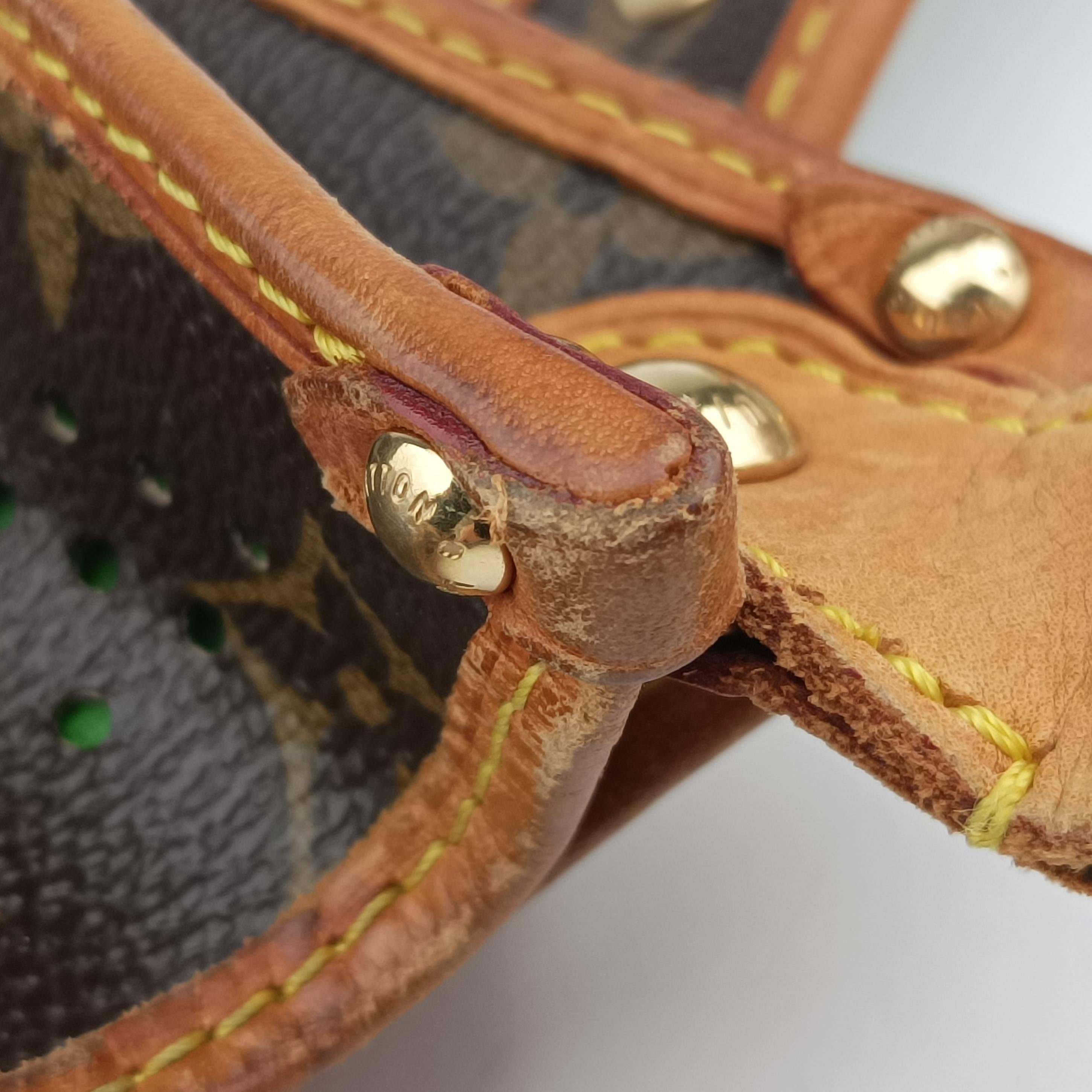 Pre-owned Louis Vuitton Musette brown×Green Monogram Perforated M95173 shoulderbag | stylenewstar