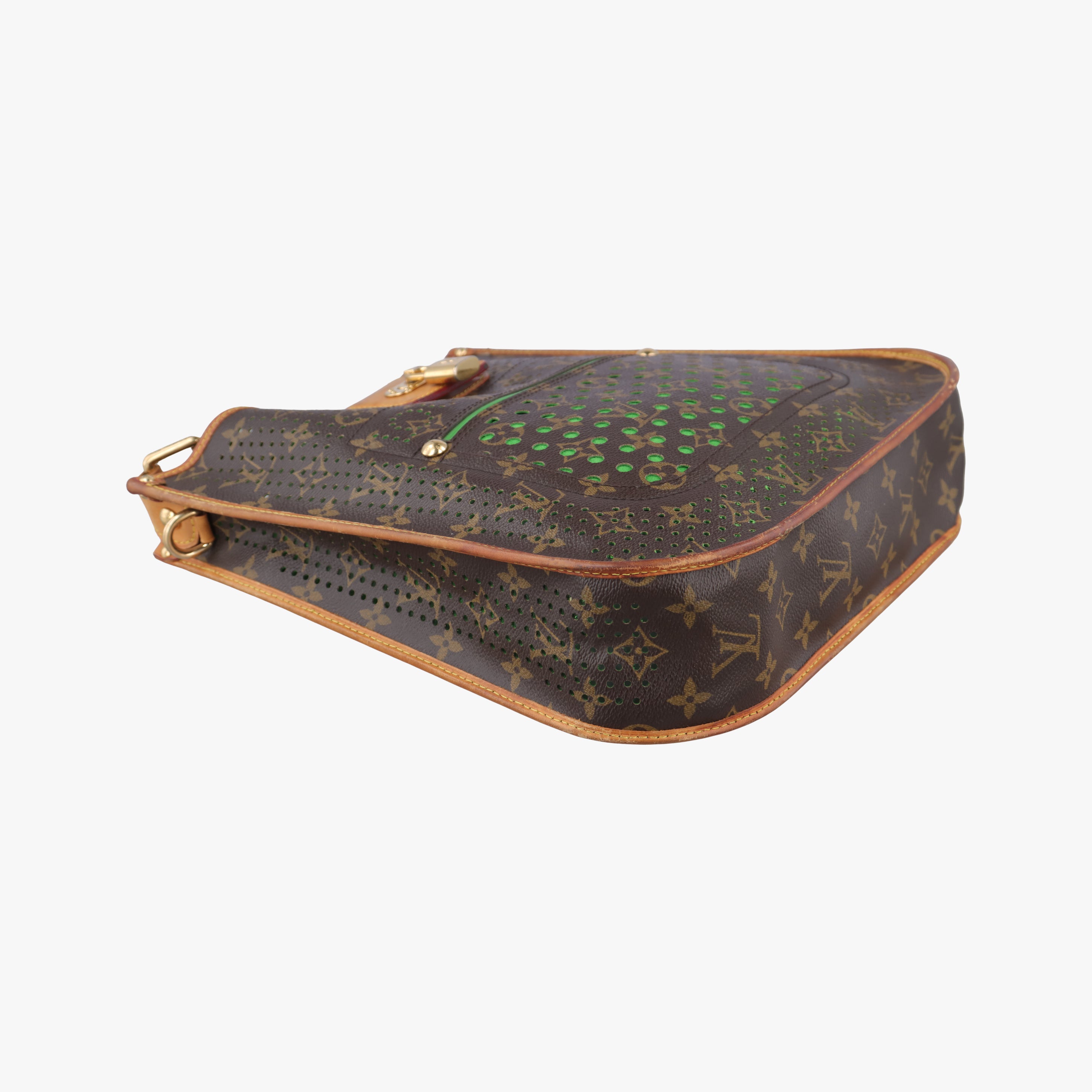 Pre-owned Louis Vuitton Musette brown×Green Monogram Perforated M95173 shoulderbag | stylenewstar
