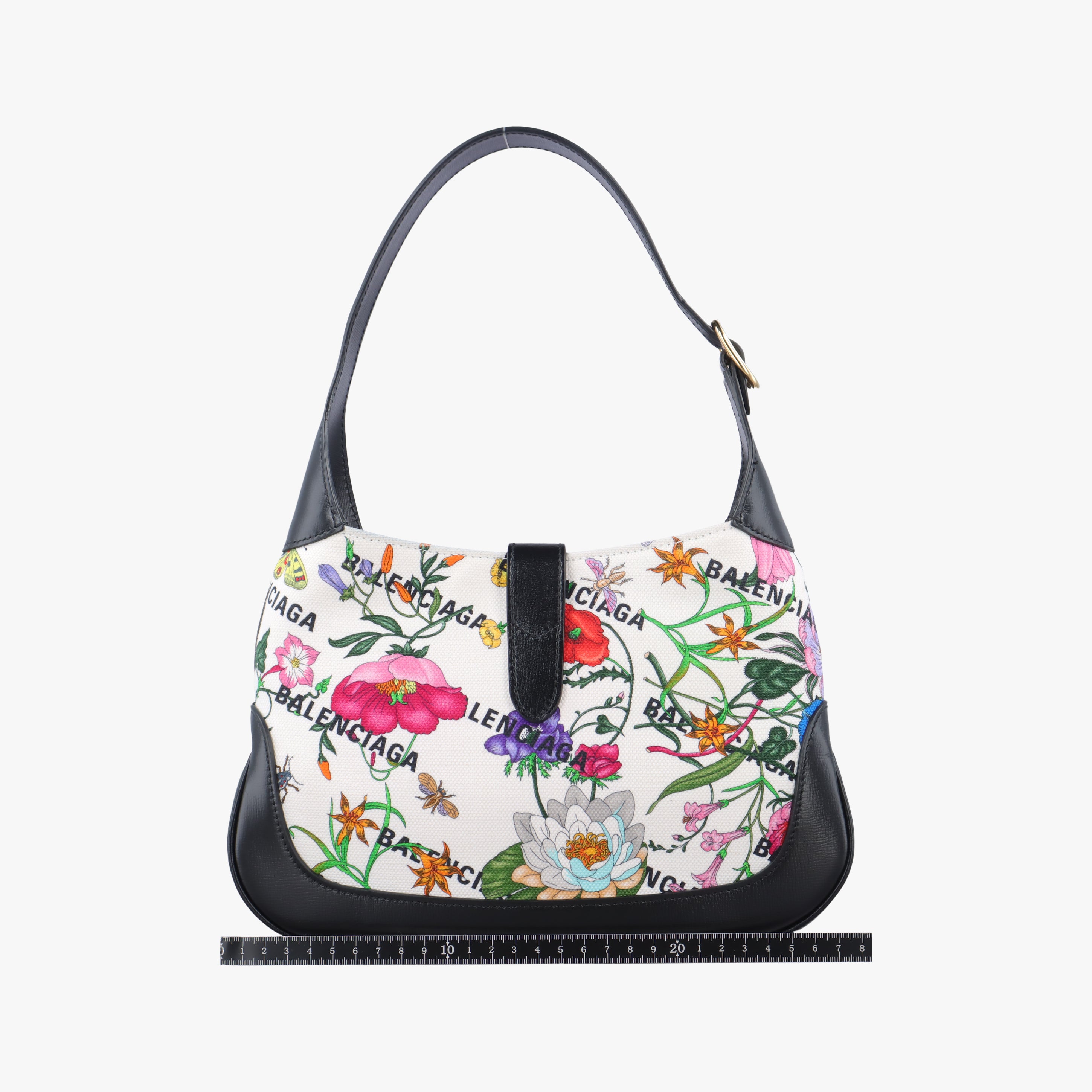Secondhand Gucci Balenciaga collaboration The Hacker Project Jackie 1961 White×Black×Multicolour canvas×leather 636706 shoulderbag | stylenewstar