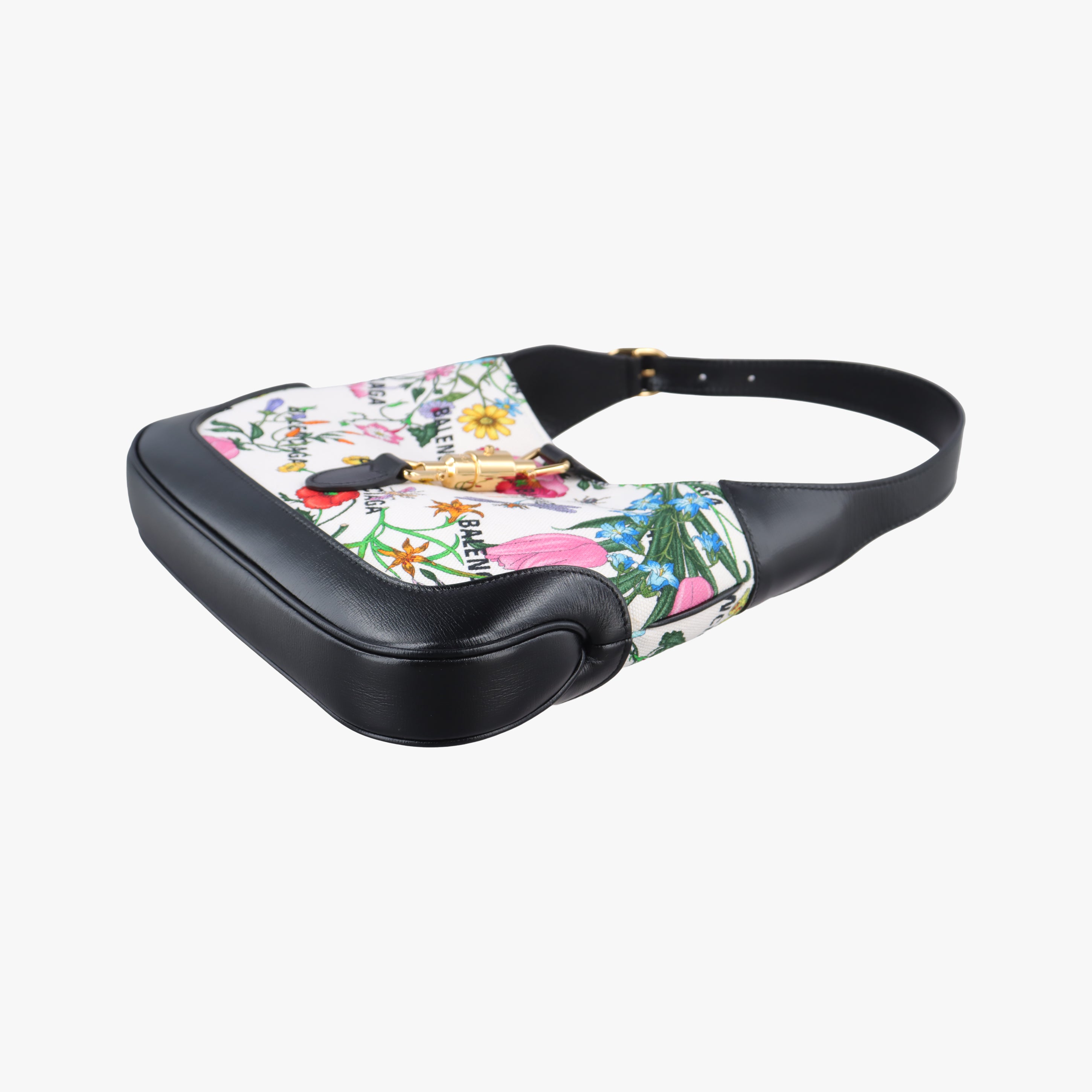 Secondhand Gucci Balenciaga collaboration The Hacker Project Jackie 1961 White×Black×Multicolour canvas×leather 636706 shoulderbag | stylenewstar