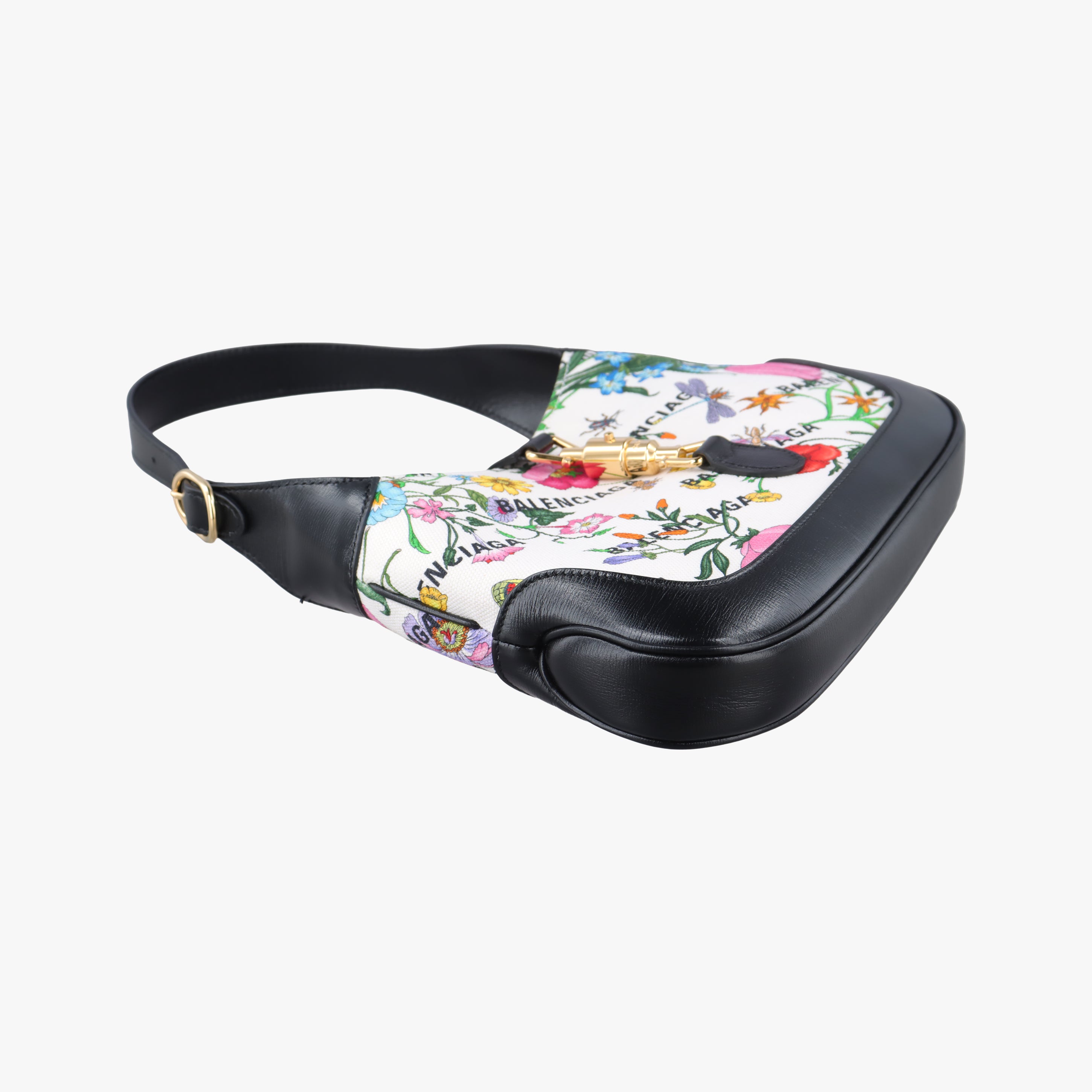 Secondhand Gucci Balenciaga collaboration The Hacker Project Jackie 1961 White×Black×Multicolour canvas×leather 636706 shoulderbag | stylenewstar