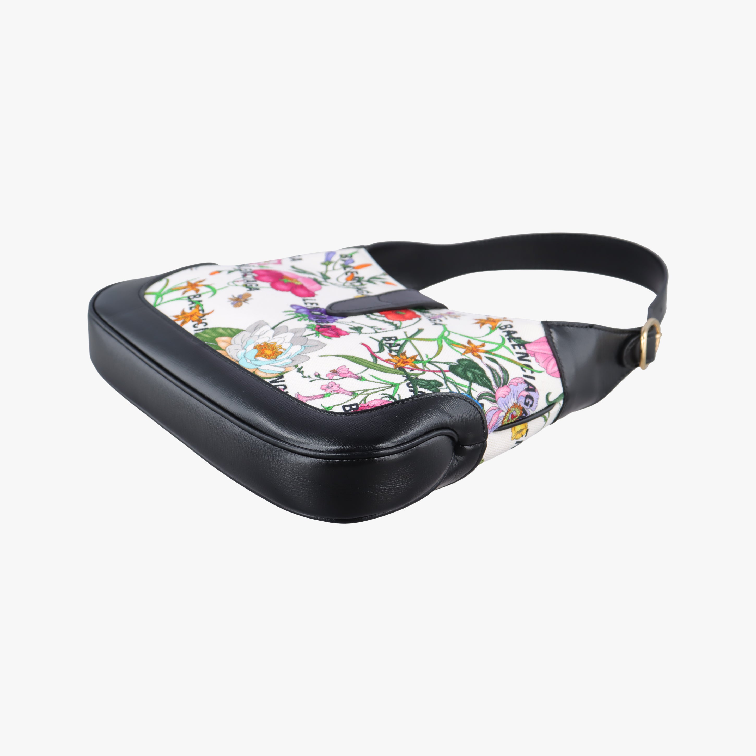 Secondhand Gucci Balenciaga collaboration The Hacker Project Jackie 1961 White×Black×Multicolour canvas×leather 636706 shoulderbag | stylenewstar