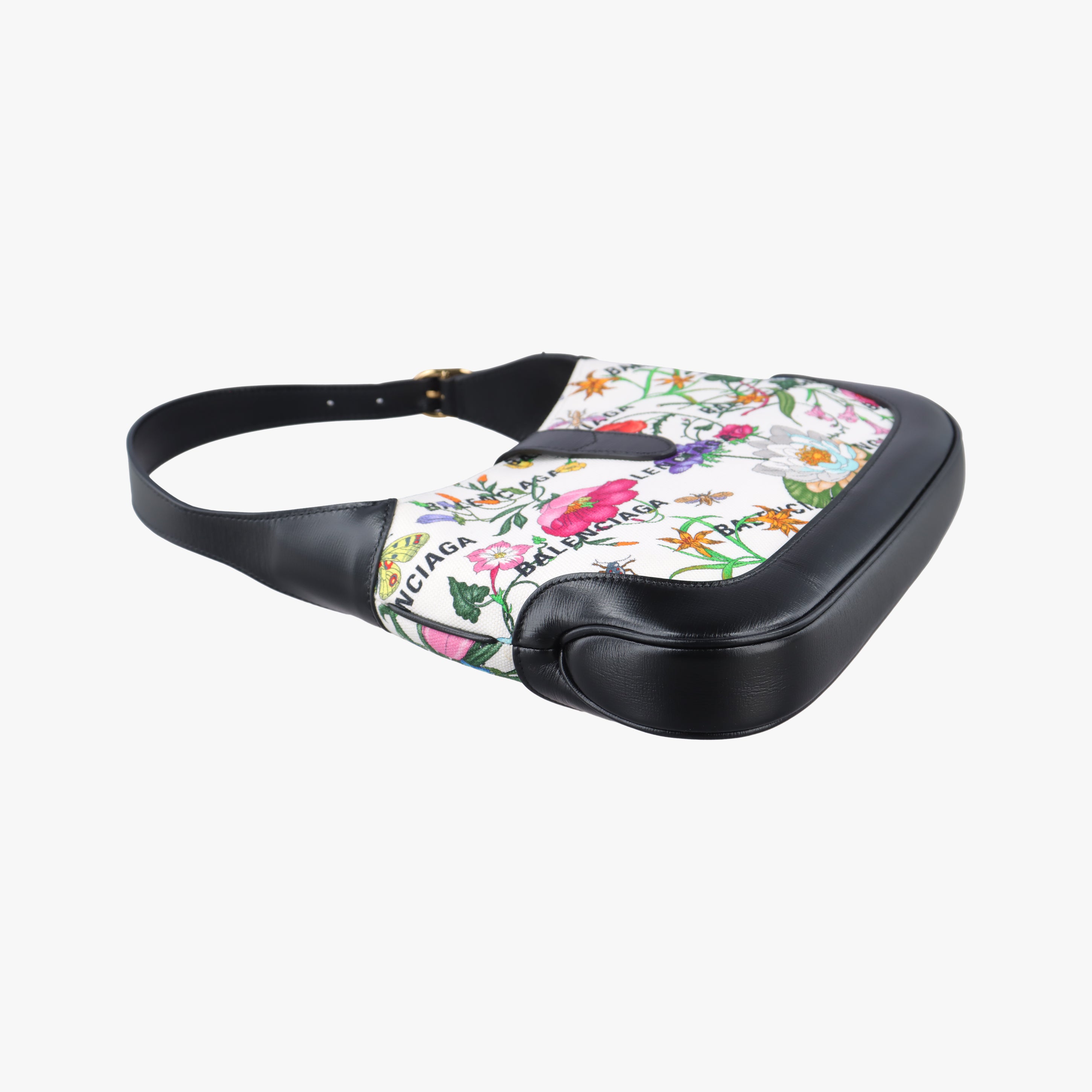 Secondhand Gucci Balenciaga collaboration The Hacker Project Jackie 1961 White×Black×Multicolour canvas×leather 636706 shoulderbag | stylenewstar