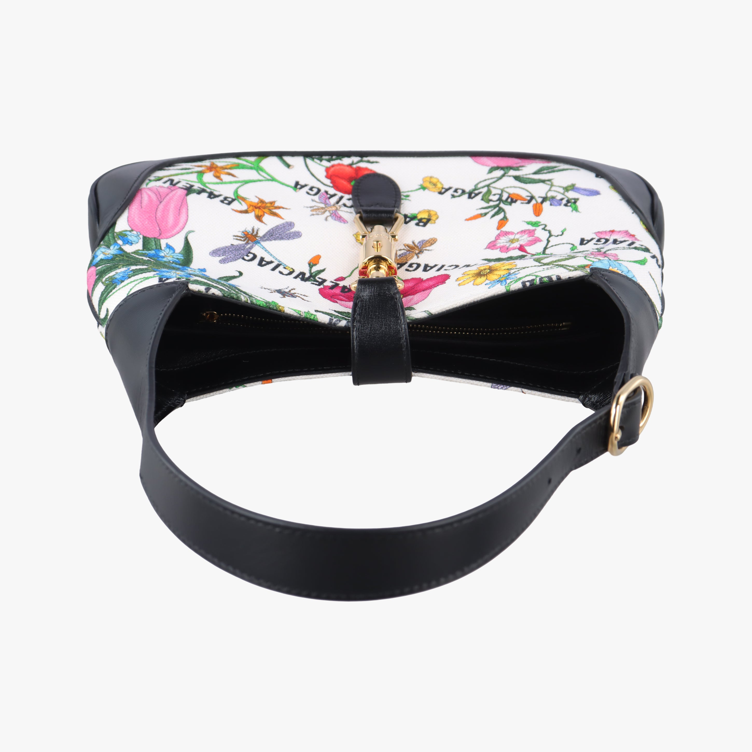 Secondhand Gucci Balenciaga collaboration The Hacker Project Jackie 1961 White×Black×Multicolour canvas×leather 636706 shoulderbag | stylenewstar