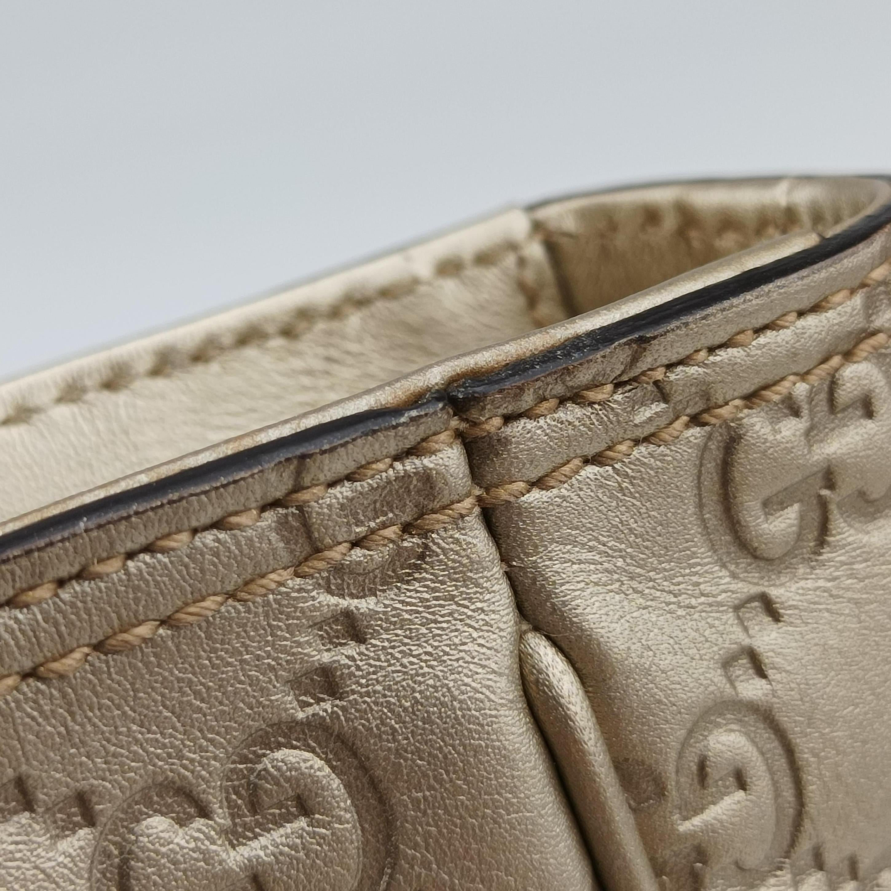 Pre-owned Gucci Bree Golden Leather 353121 shoulderbag | stylenewstar