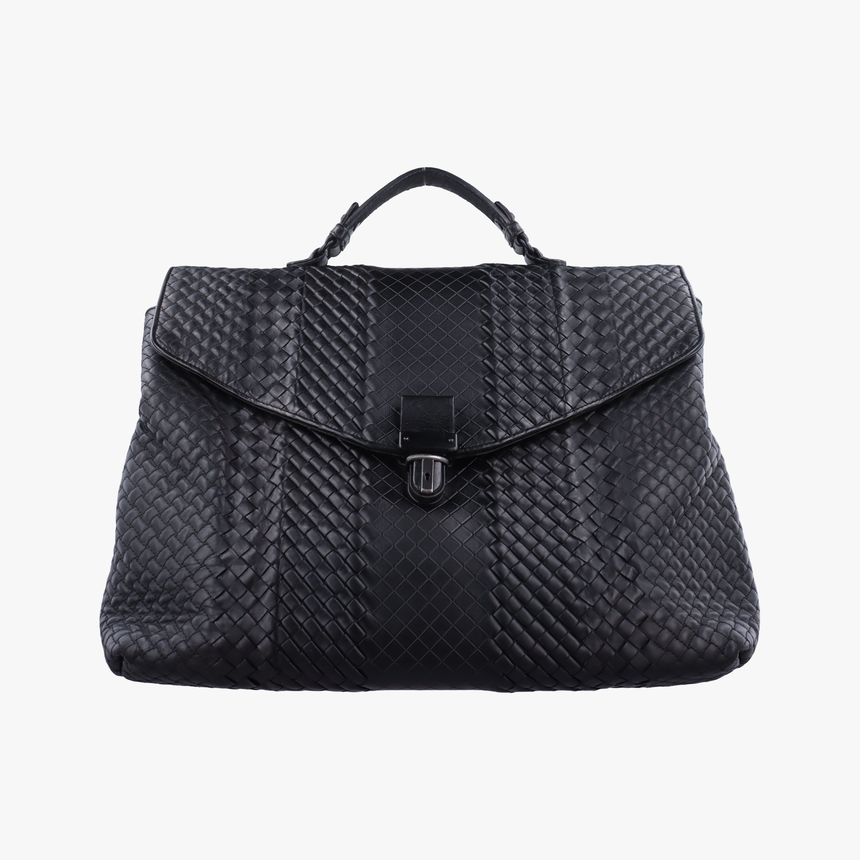 Pre-owned Bottega Veneta Intrecciato Black lambskin  handbag | stylenewstar