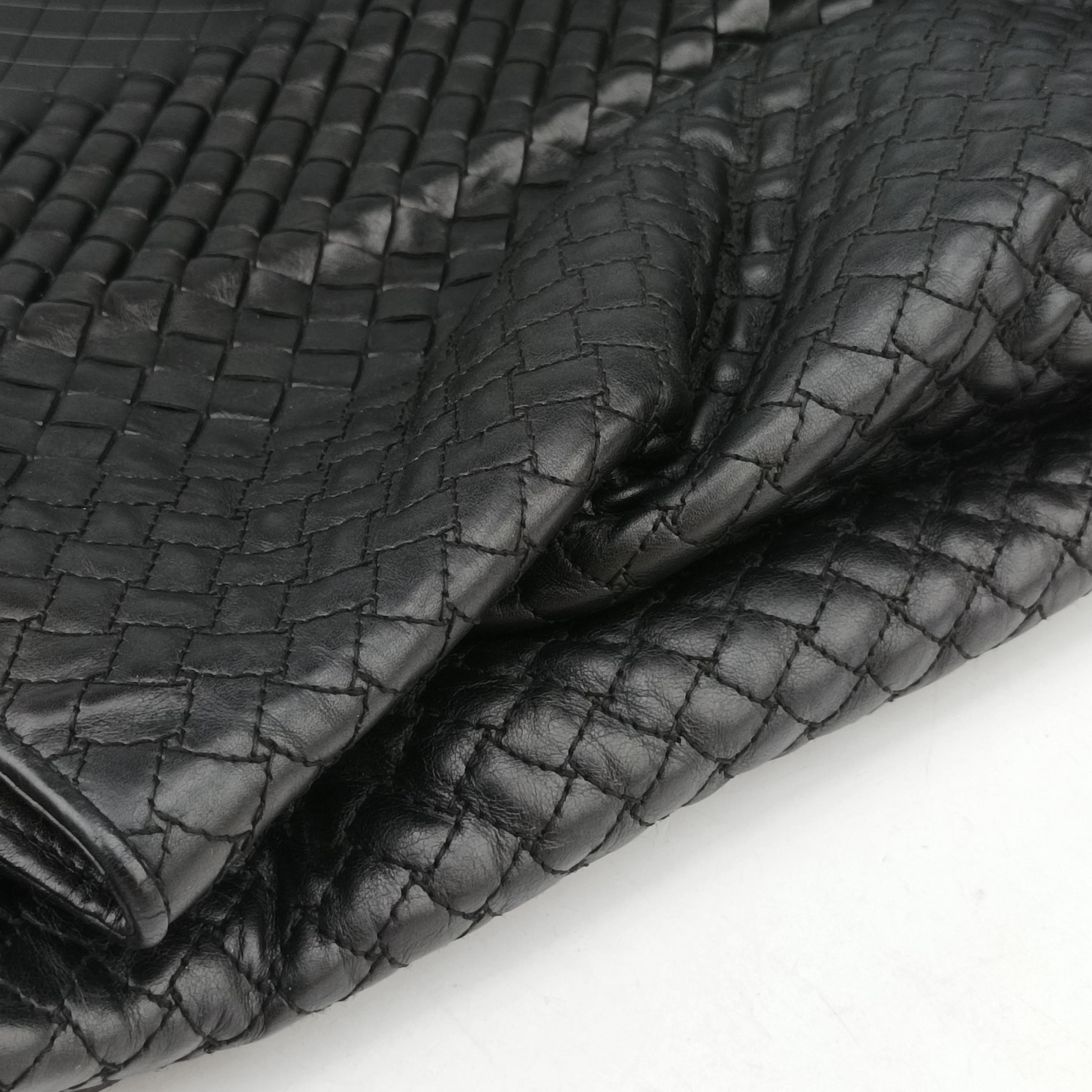 Pre-owned Bottega Veneta Intrecciato Black lambskin  handbag | stylenewstar