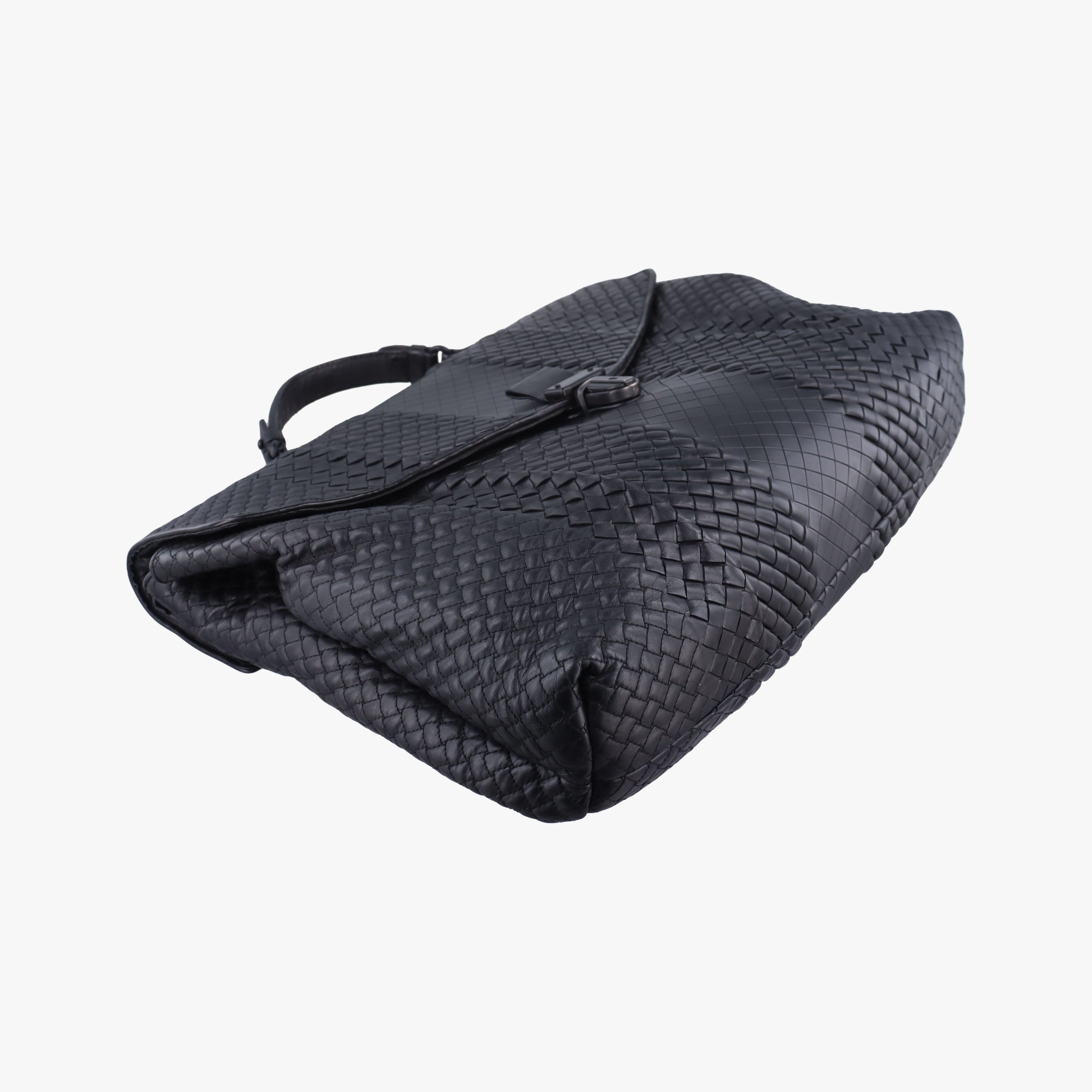 Pre-owned Bottega Veneta Intrecciato Black lambskin  handbag | stylenewstar
