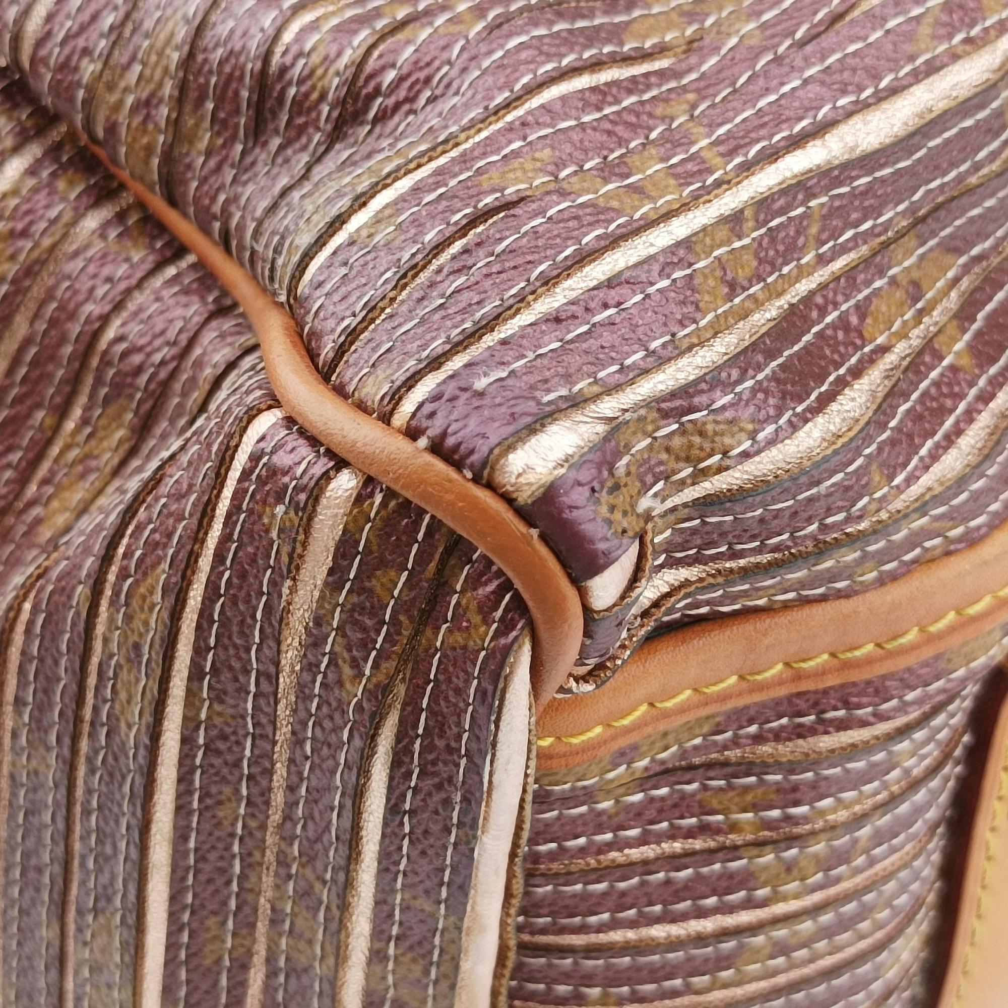 Pre-owned Louis Vuitton Eden Speedy Bandouliere 30 beige×PECHE Monogram Eden Canvas M40357 handbag | stylenewstar