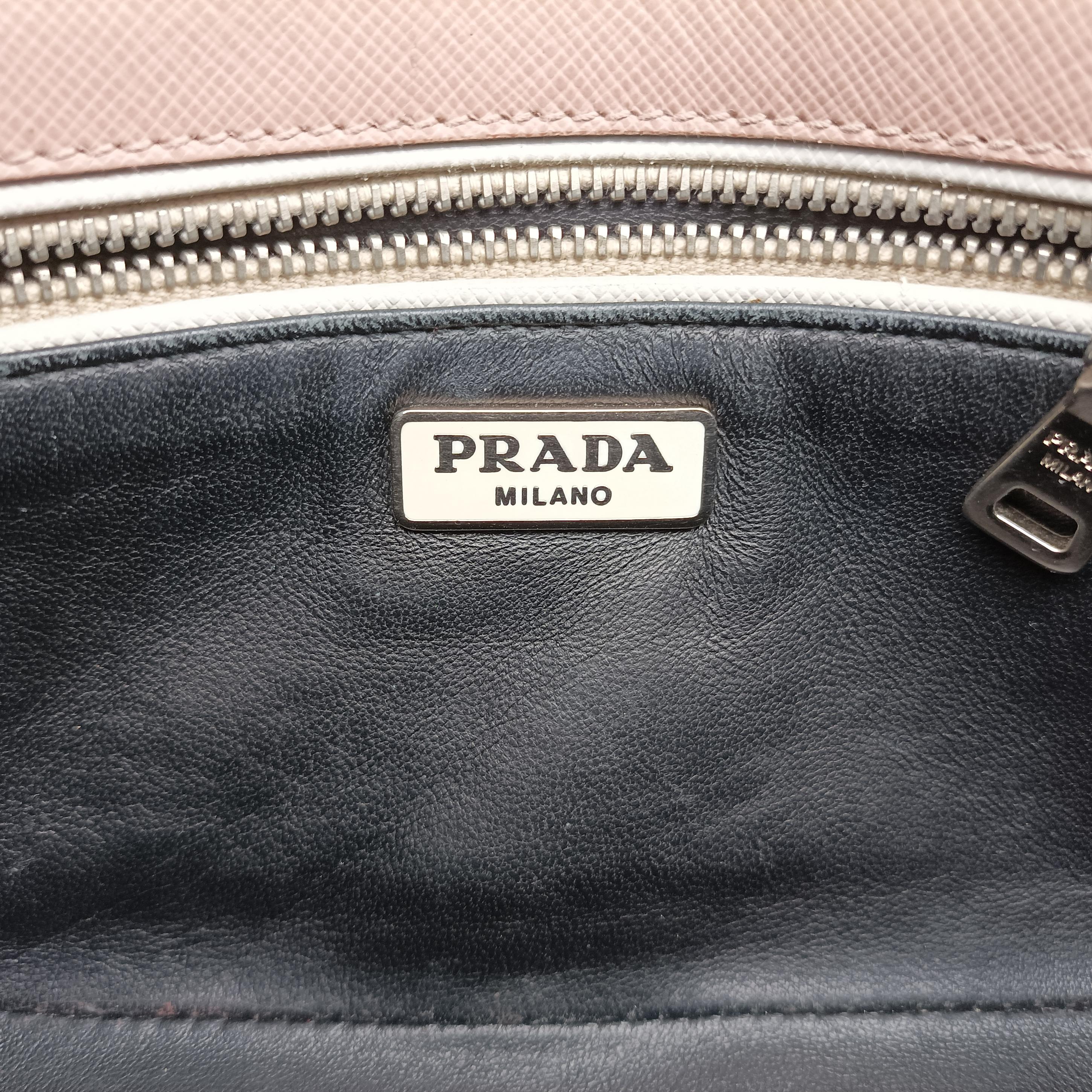 Vintage Prada Tri Color Sound White x Black x Pink SAFFIANO Leather  shoulderbag | stylenewstar