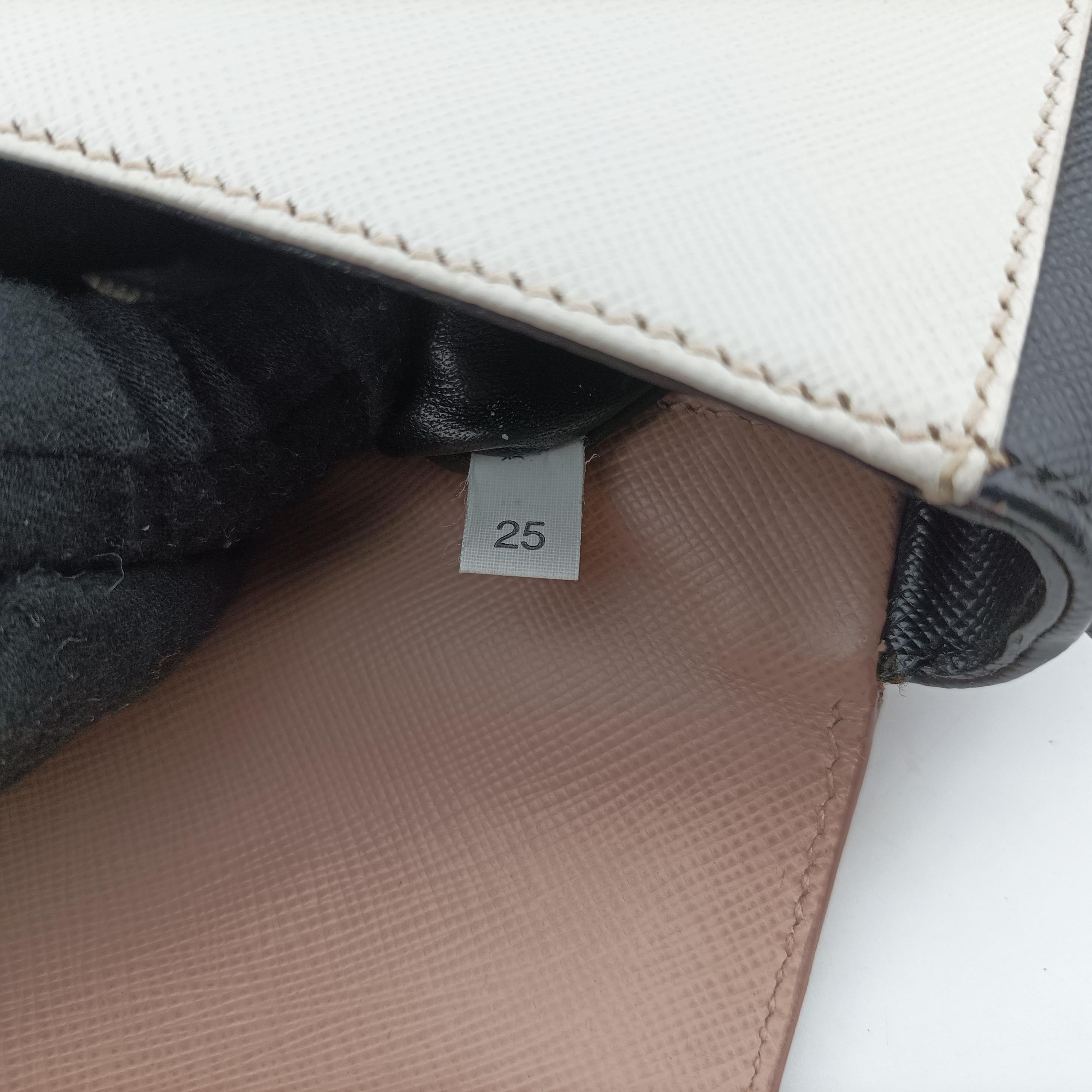 Vintage Prada Tri Color Sound White x Black x Pink SAFFIANO Leather  shoulderbag | stylenewstar