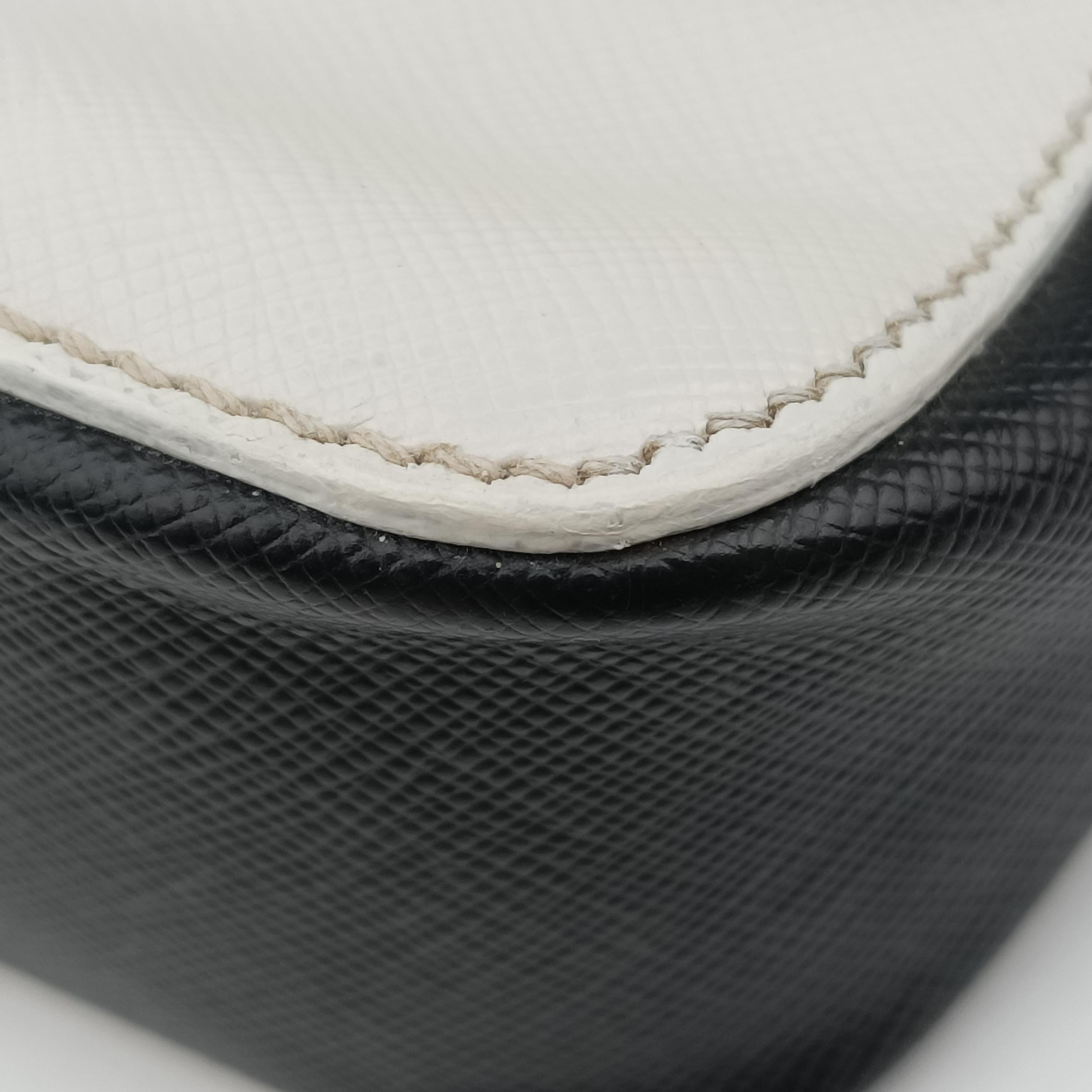 Vintage Prada Tri Color Sound White x Black x Pink SAFFIANO Leather  shoulderbag | stylenewstar