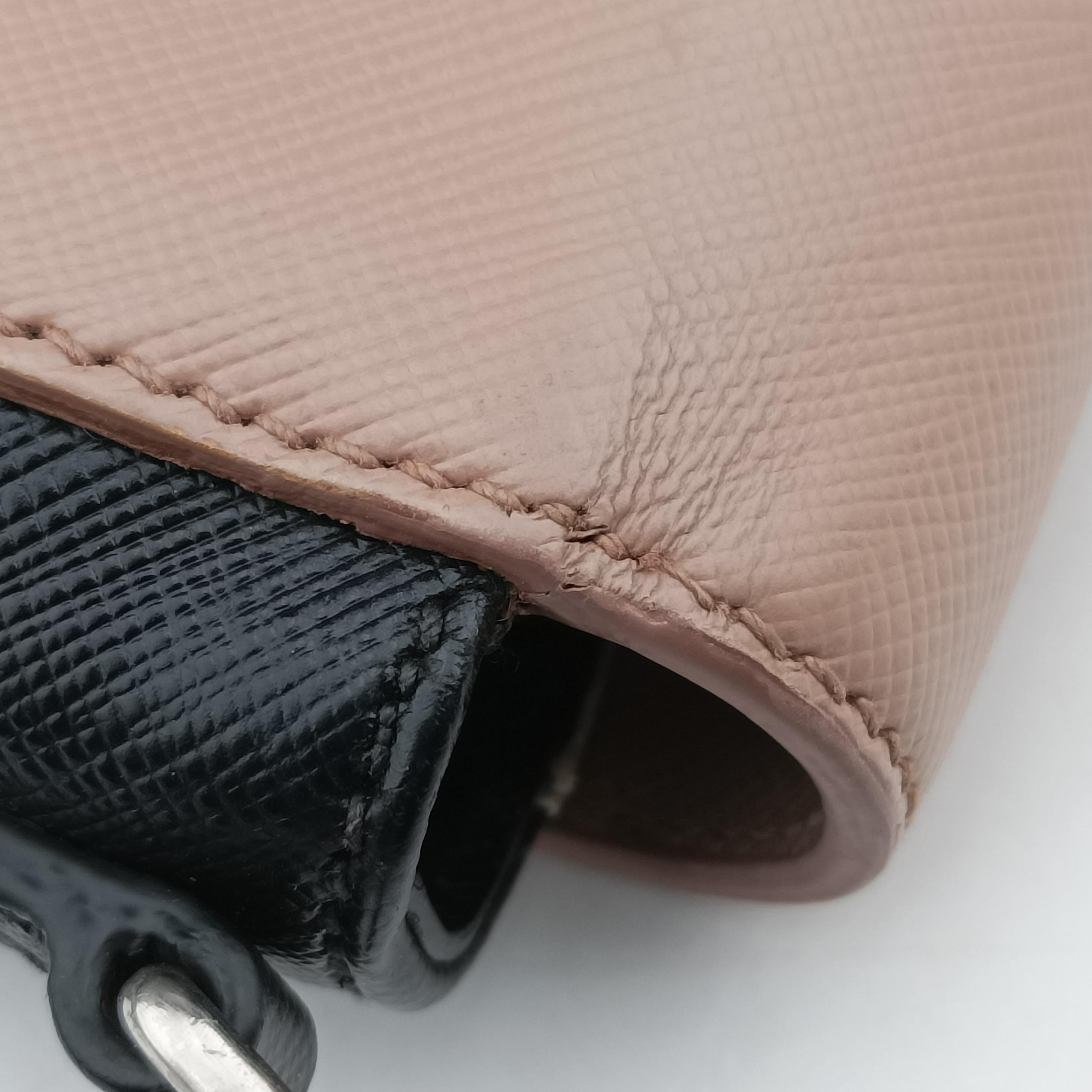 Vintage Prada Tri Color Sound White x Black x Pink SAFFIANO Leather  shoulderbag | stylenewstar
