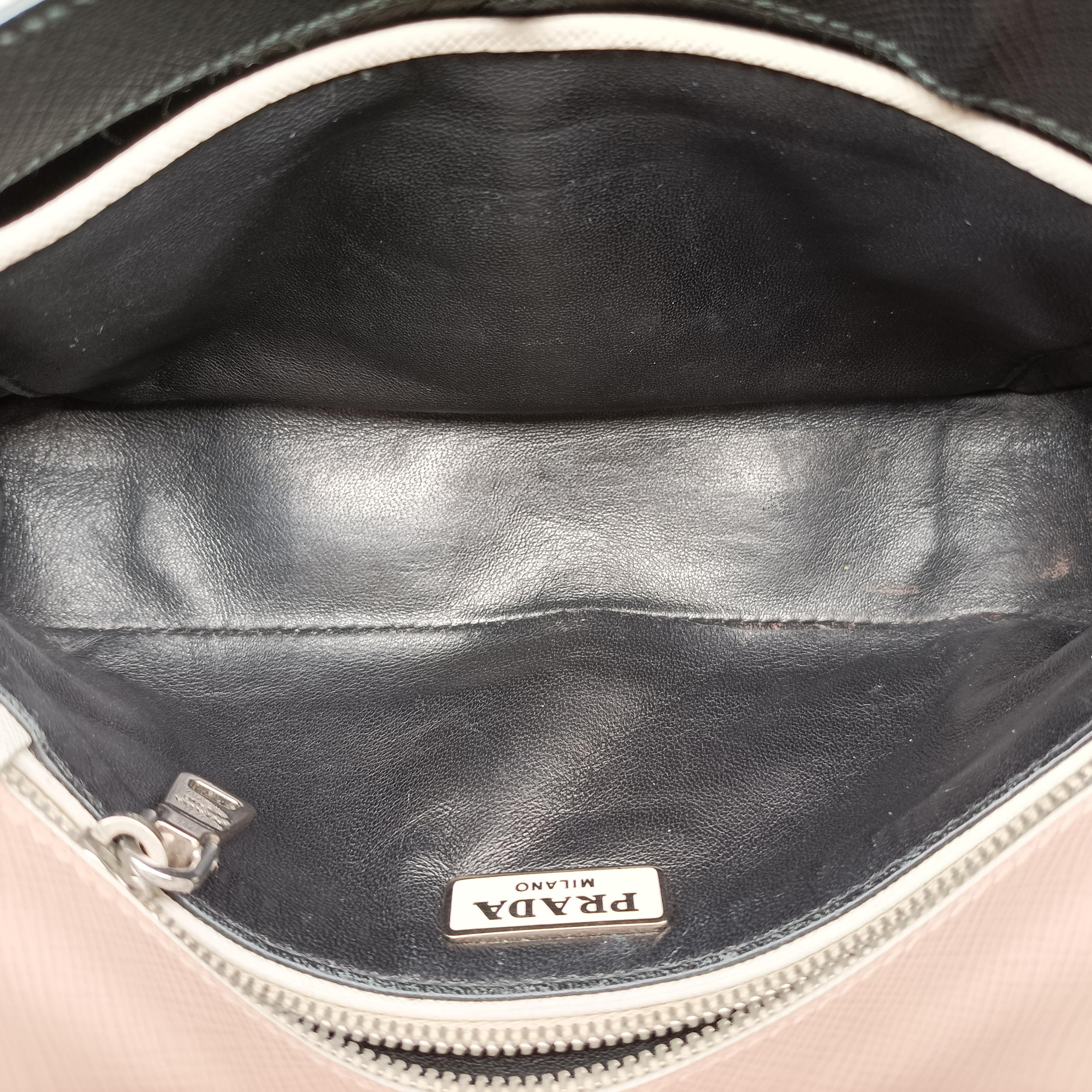 Vintage Prada Tri Color Sound White x Black x Pink SAFFIANO Leather  shoulderbag | stylenewstar