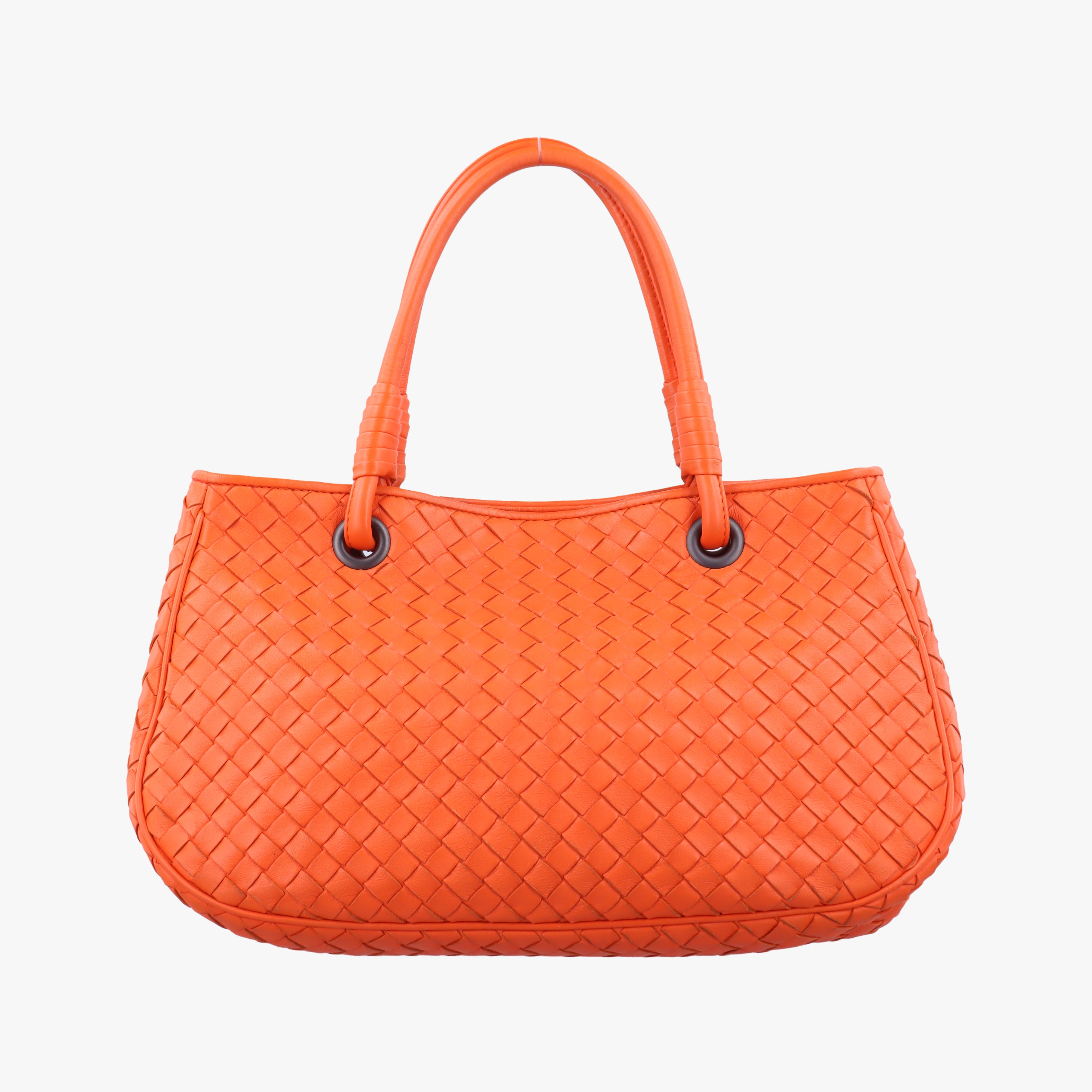Pre-owned Bottega Veneta Intrecciato Orange lambskin  handbag | stylenewstar