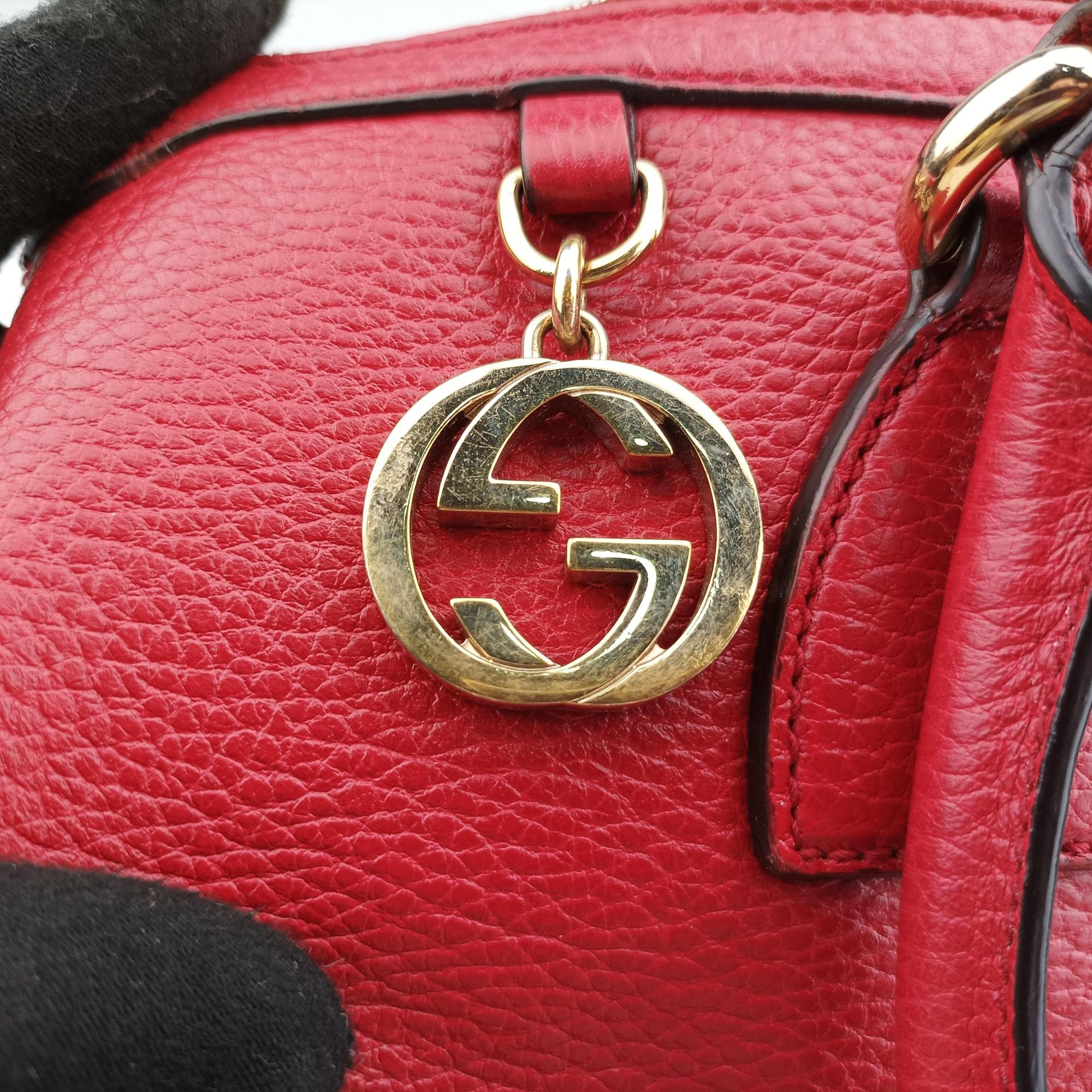 Pre-owned Gucci interlocking G Charmy Red Leather 449659 shoulderbag | stylenewstar