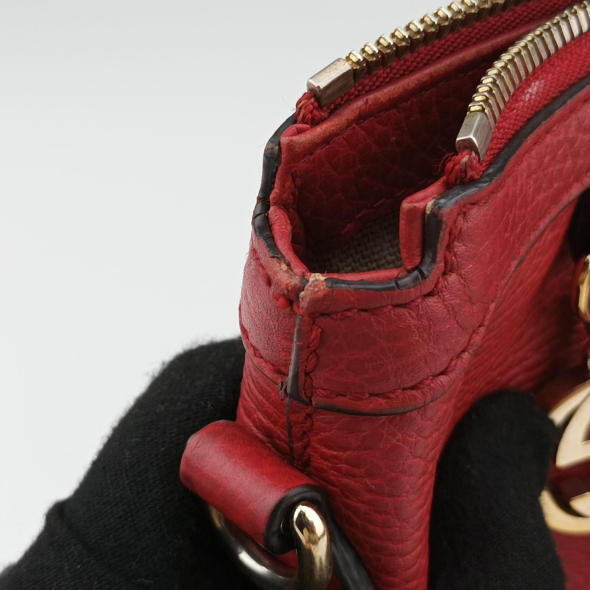 Pre-owned Gucci interlocking G Charmy Red Leather 449659 shoulderbag | stylenewstar