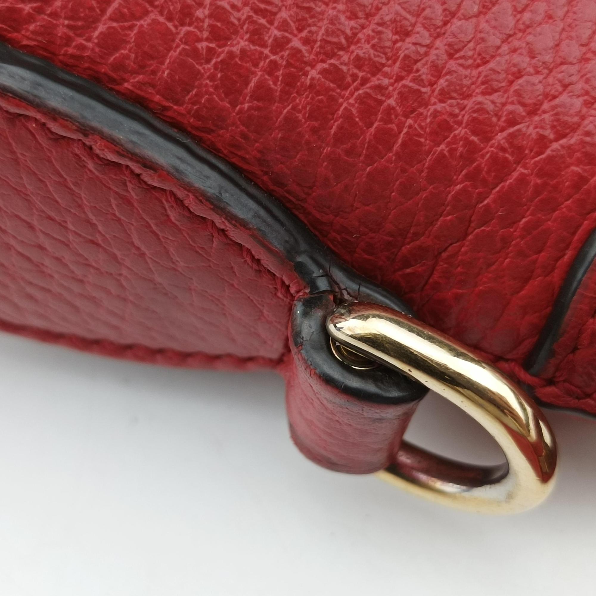 Pre-owned Gucci interlocking G Charmy Red Leather 449659 shoulderbag | stylenewstar