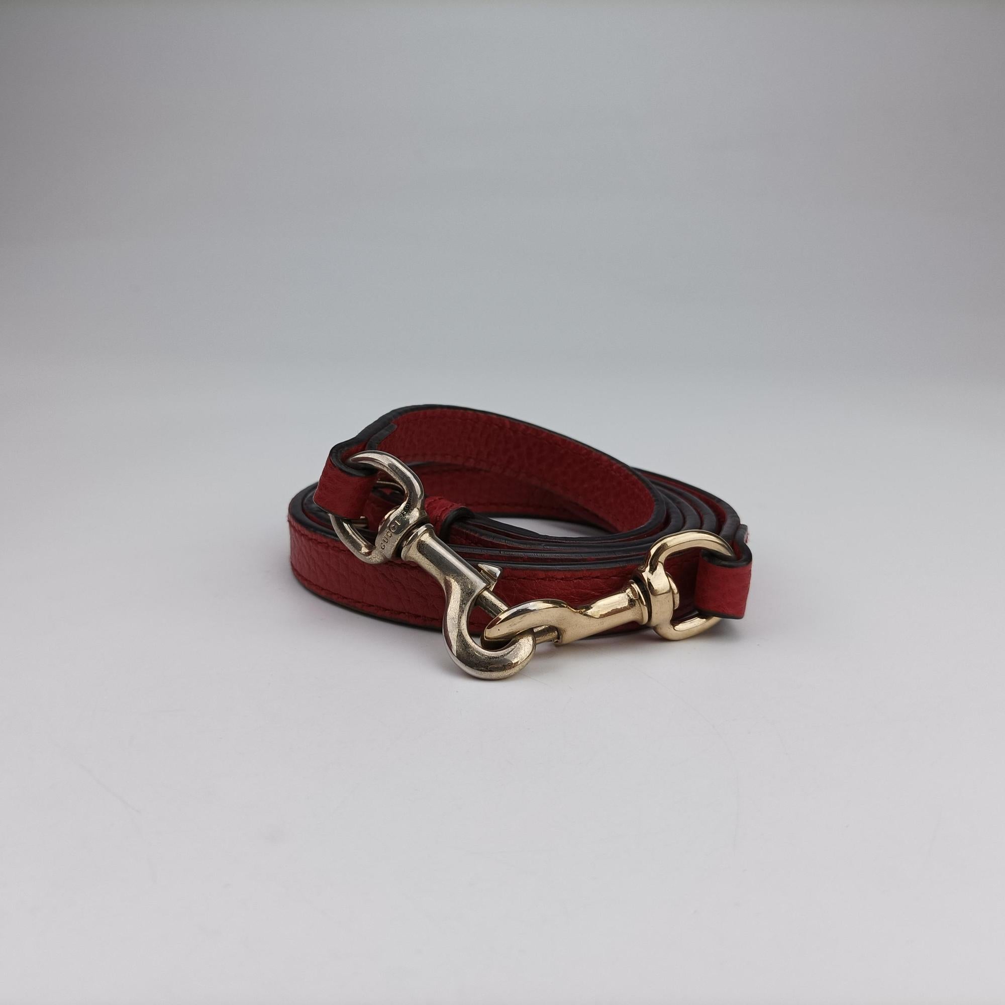 Pre-owned Gucci interlocking G Charmy Red Leather 449659 shoulderbag | stylenewstar