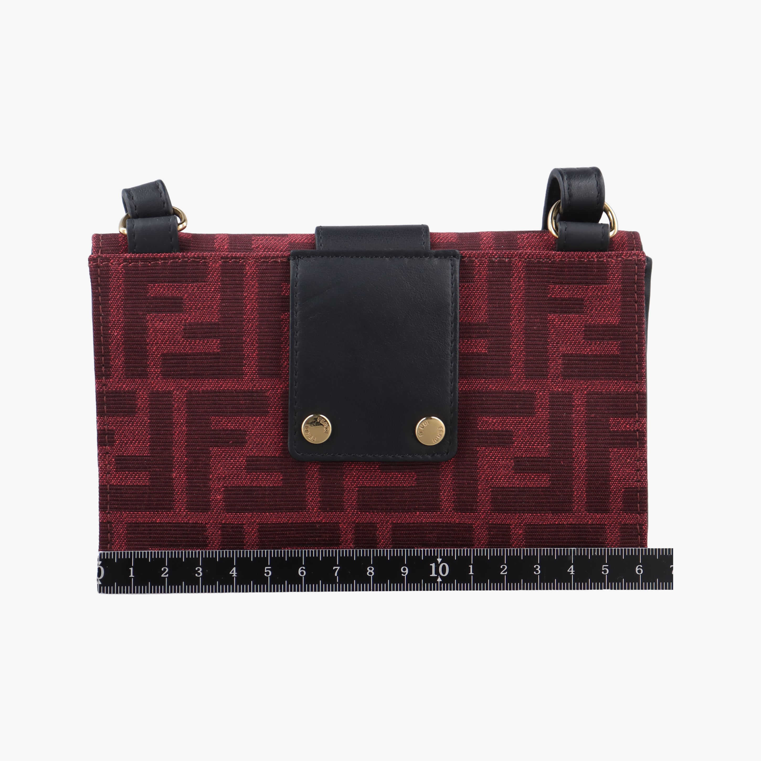 Secondhand Fendi FF Logo Baguette slim Red canvas 7M0295 shoulderbag | stylenewstar