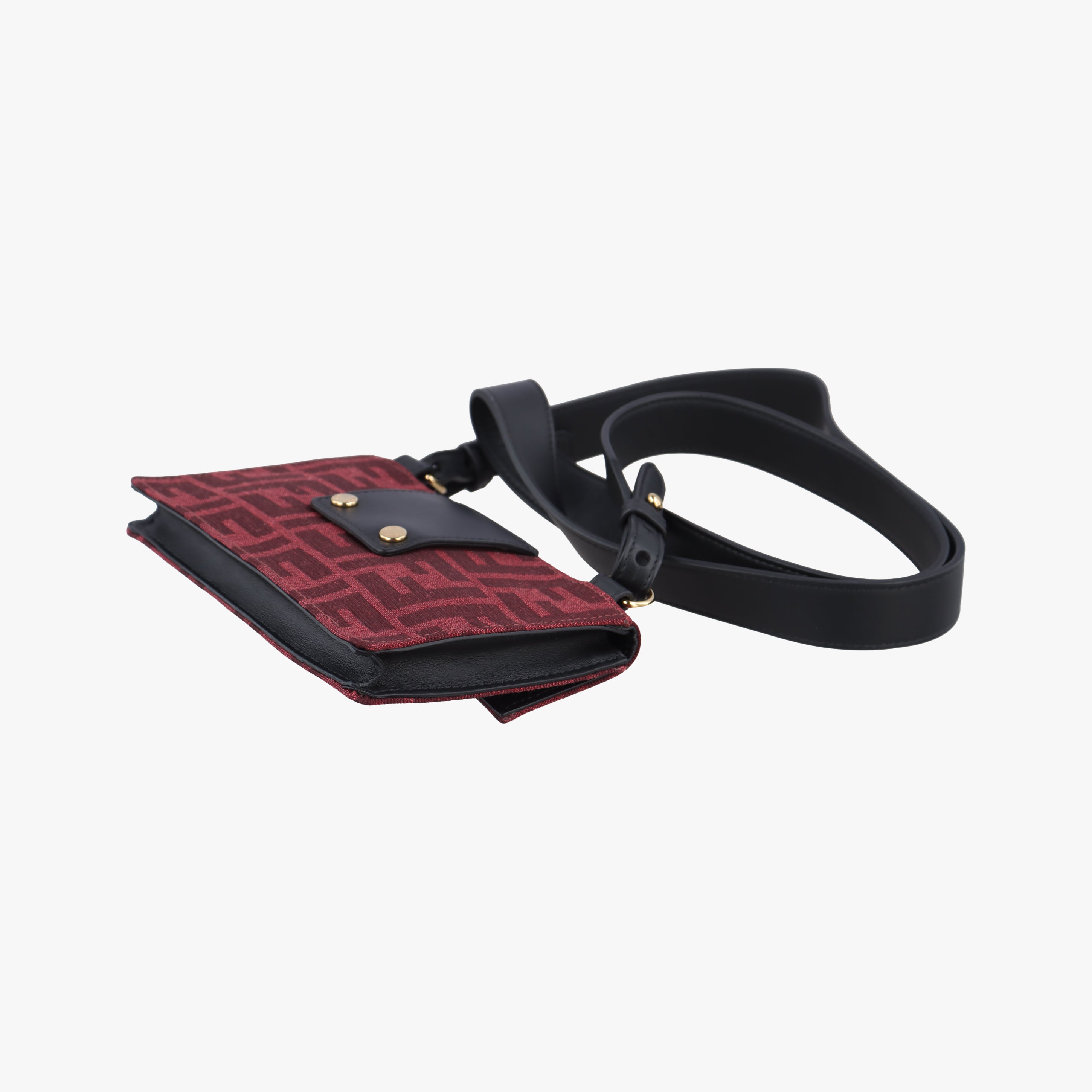 Secondhand Fendi FF Logo Baguette slim Red canvas 7M0295 shoulderbag | stylenewstar