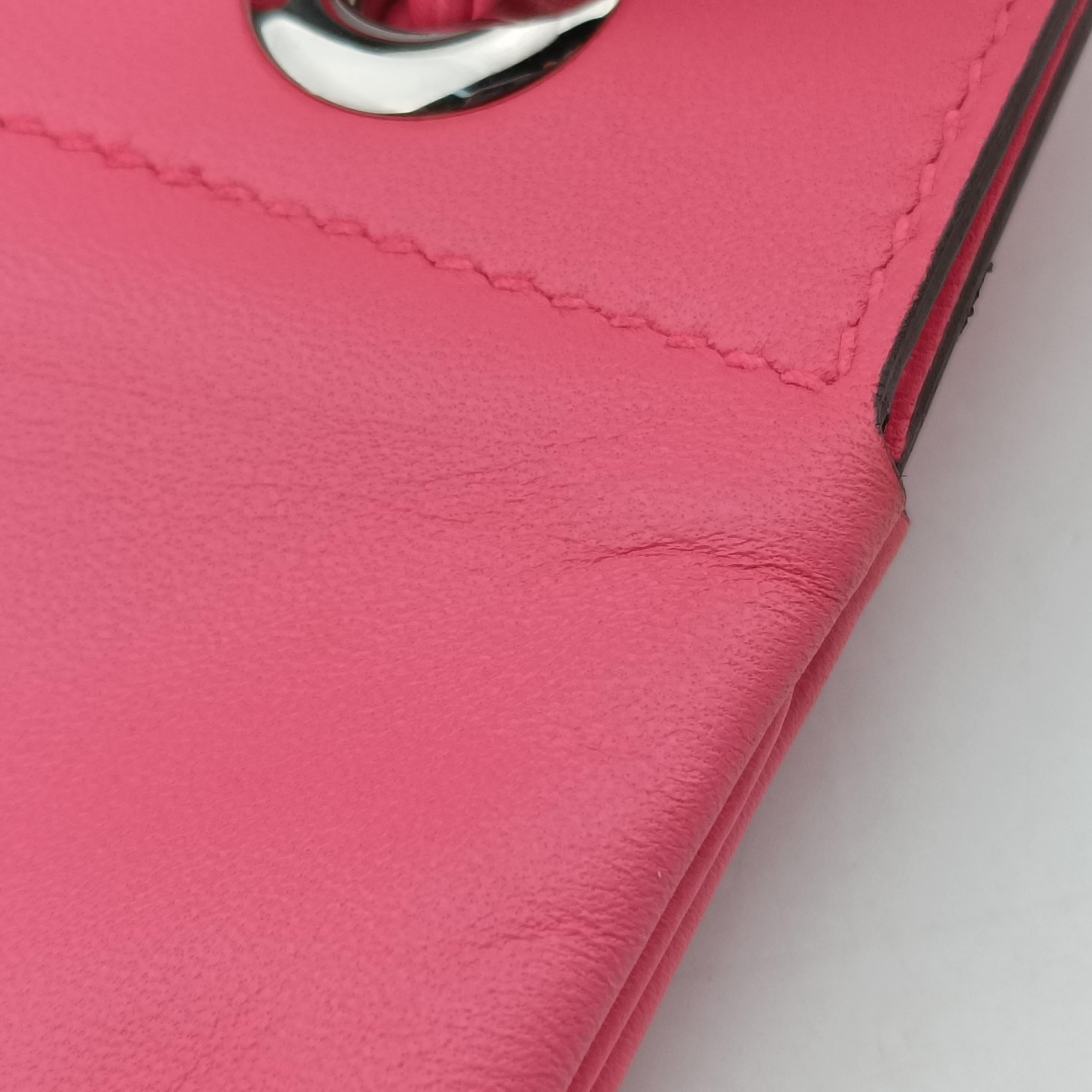 Pre-owned Hermes Sac Aline mini Pink lambskin  shoulderbag | stylenewstar