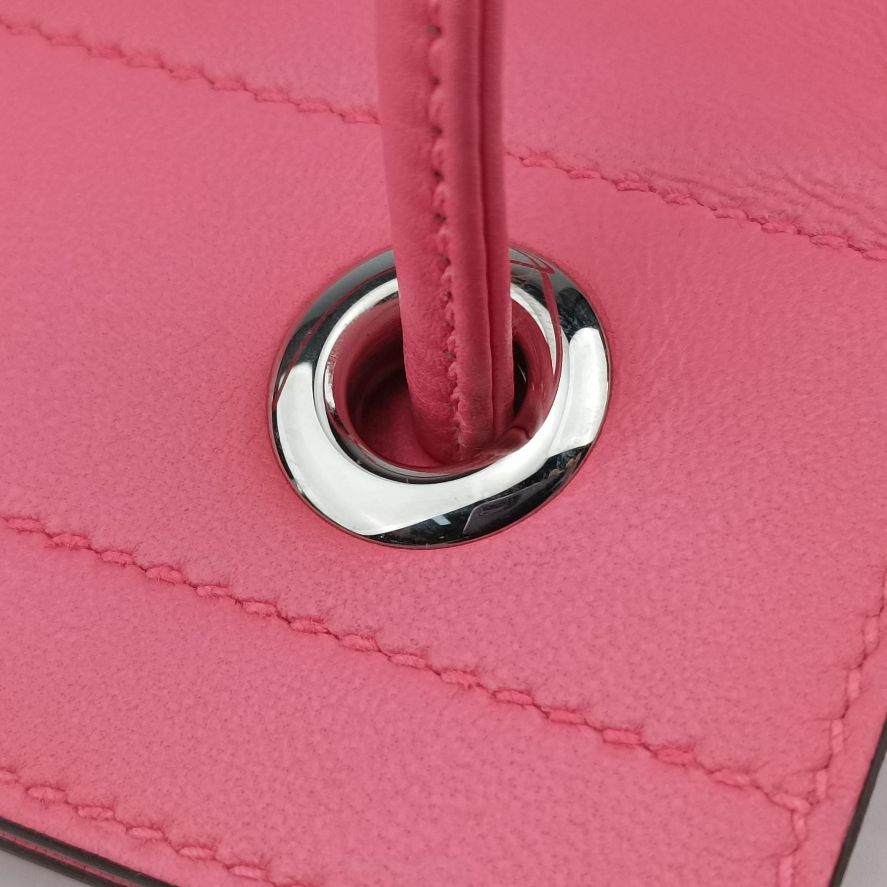 Pre-owned Hermes Sac Aline mini Pink lambskin  shoulderbag | stylenewstar