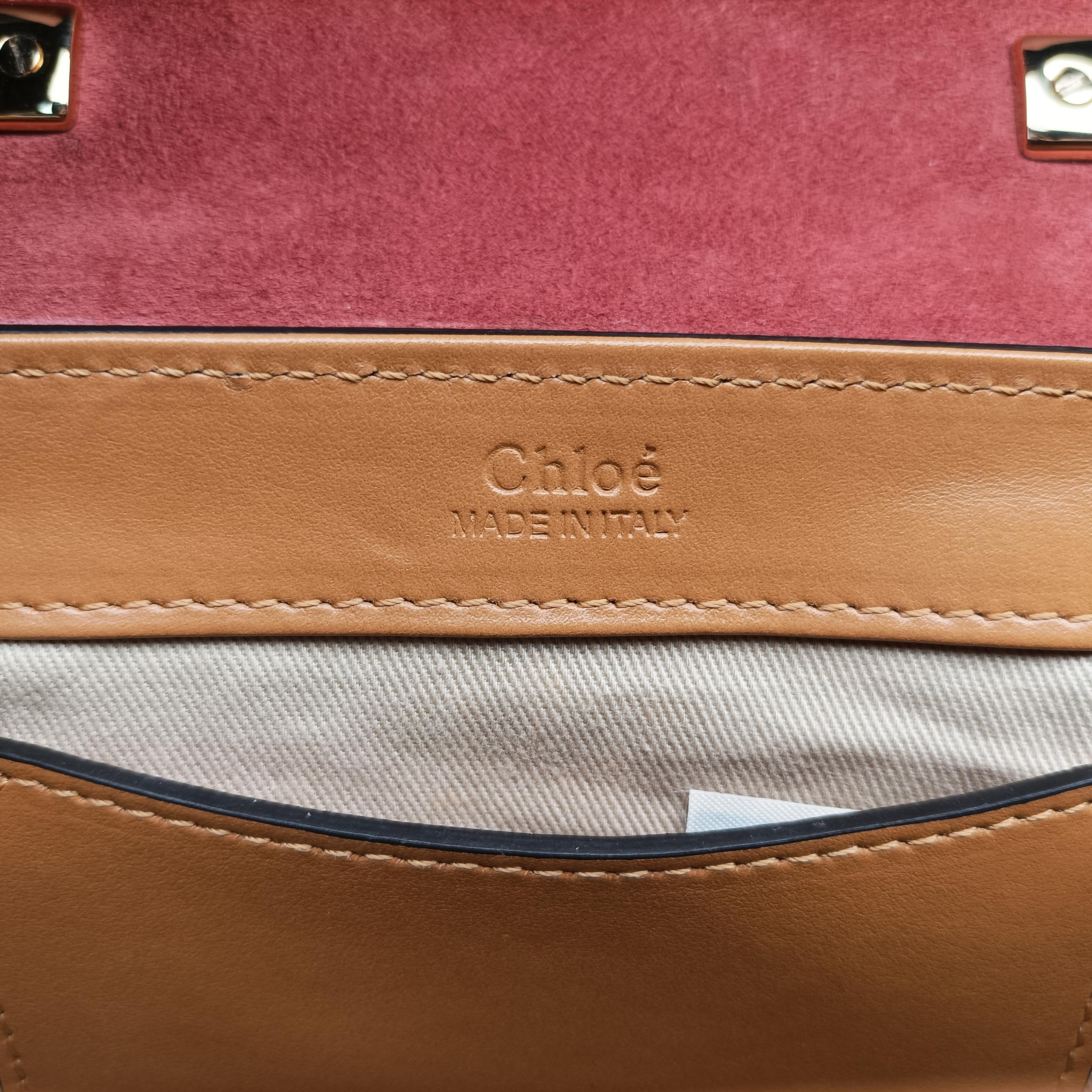 Pre-owned Chloe Chloe C Red x Black x Orange Leather  shoulderbag | stylenewstar