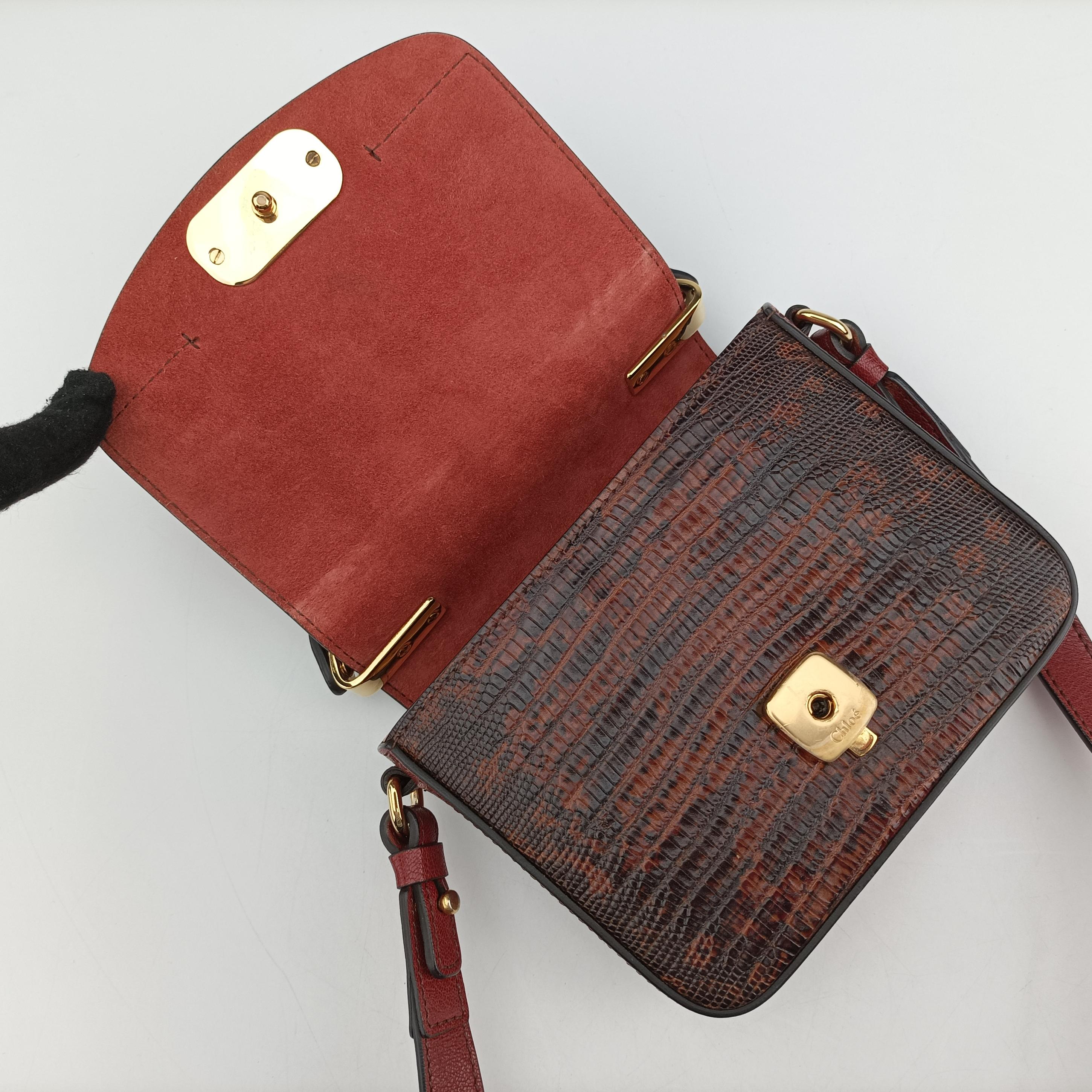 Pre-owned Chloe Chloe C Red x Black x Orange Leather  shoulderbag | stylenewstar