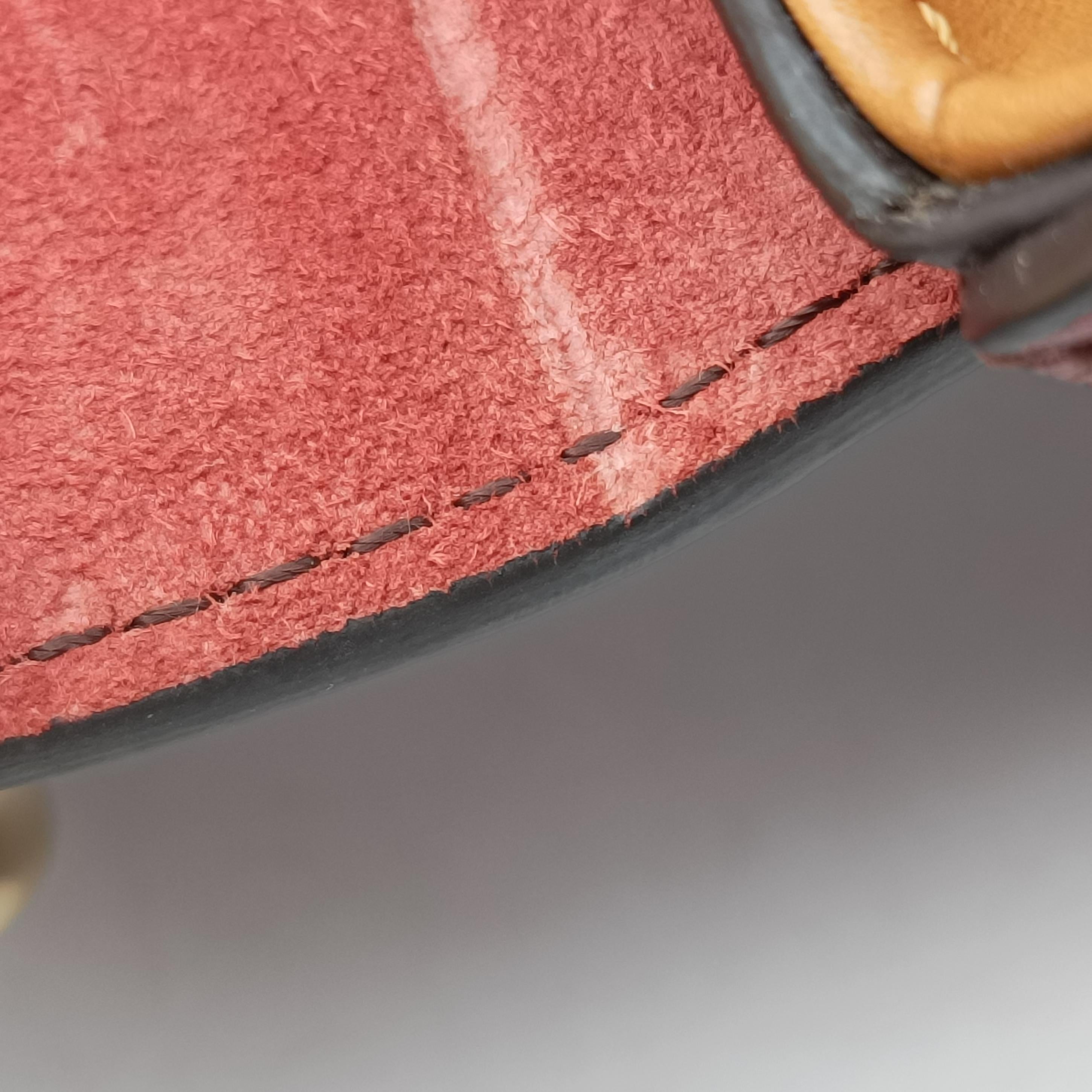 Pre-owned Chloe Chloe C Red x Black x Orange Leather  shoulderbag | stylenewstar