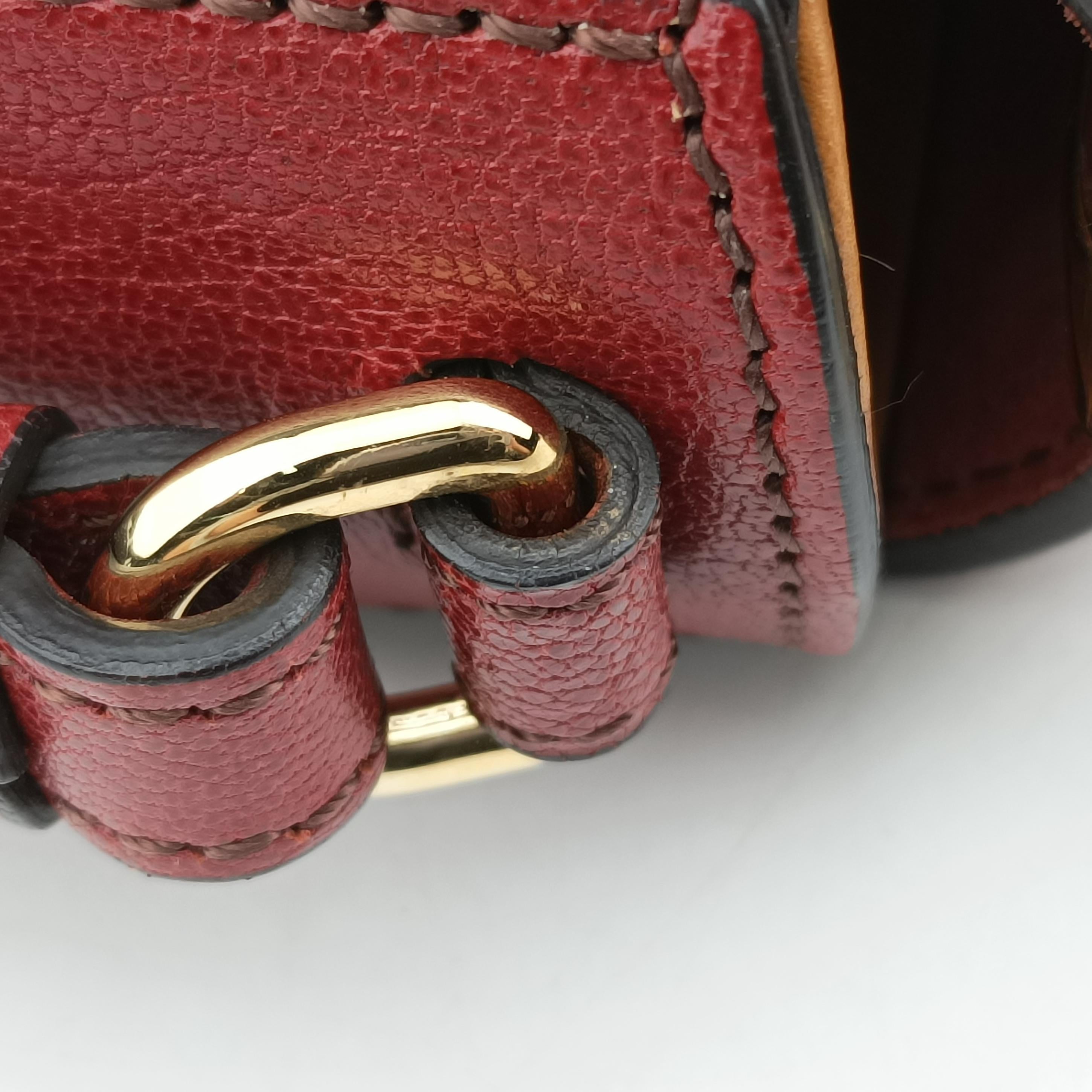 Pre-owned Chloe Chloe C Red x Black x Orange Leather  shoulderbag | stylenewstar