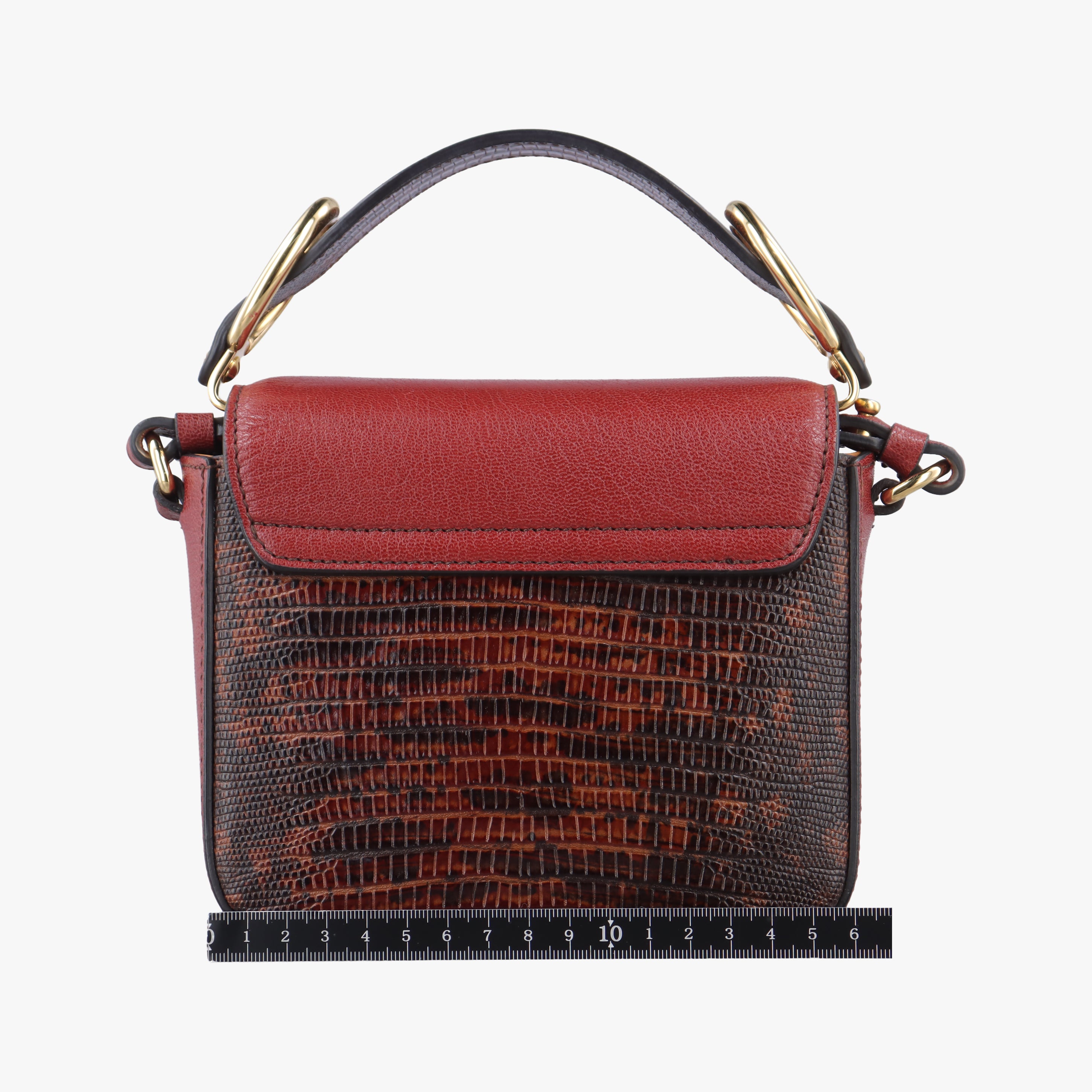 Pre-owned Chloe Chloe C Red x Black x Orange Leather  shoulderbag | stylenewstar
