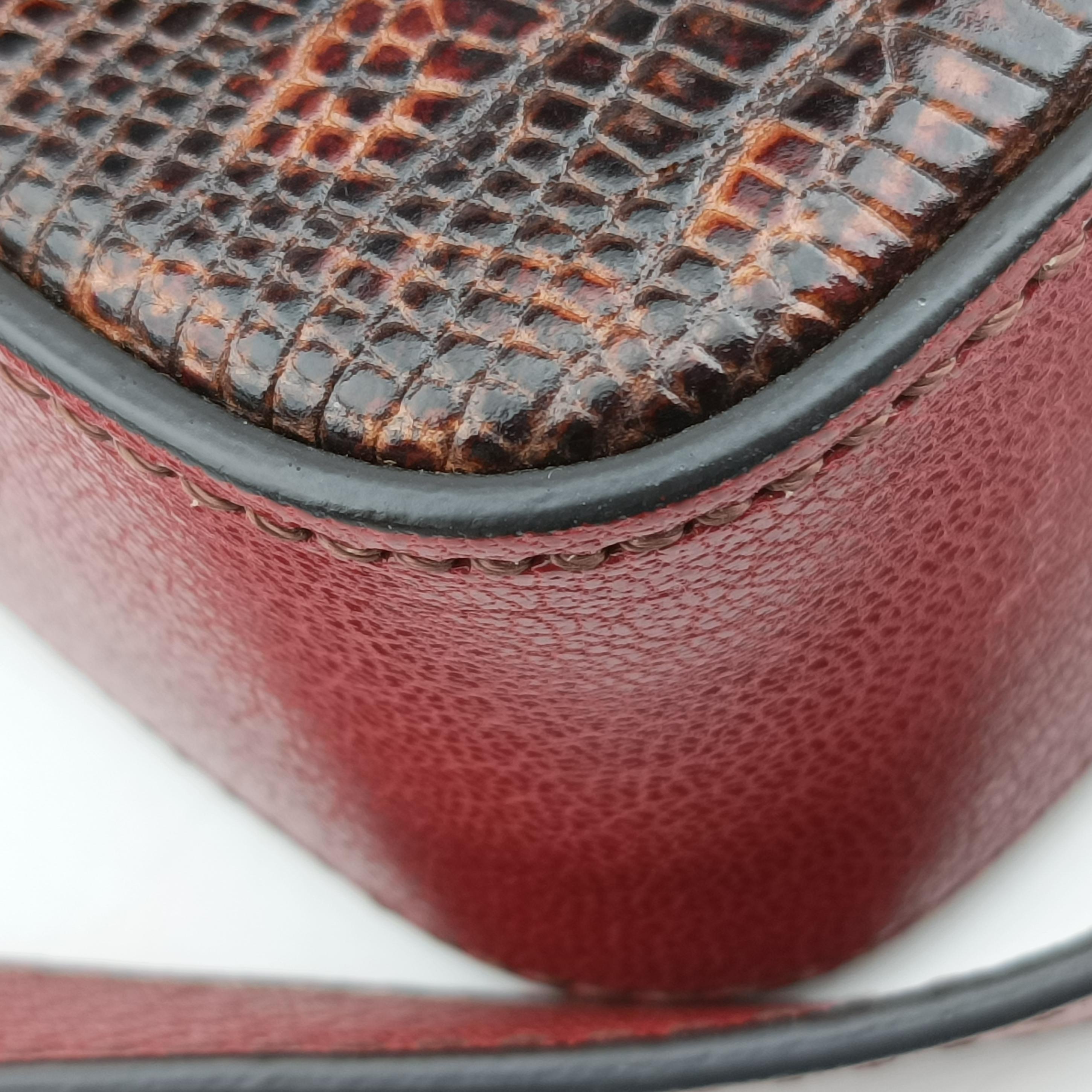 Pre-owned Chloe Chloe C Red x Black x Orange Leather  shoulderbag | stylenewstar