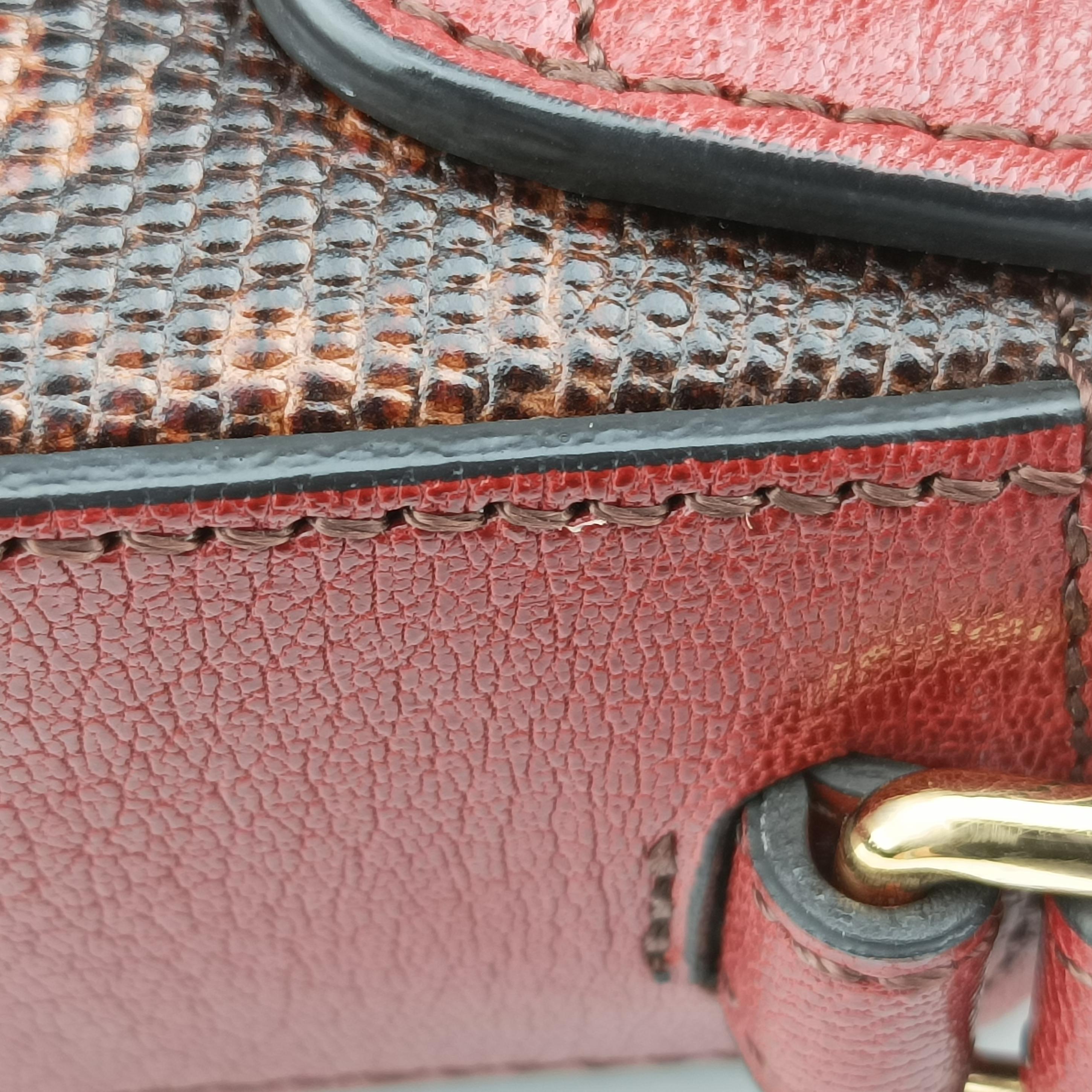 Pre-owned Chloe Chloe C Red x Black x Orange Leather  shoulderbag | stylenewstar