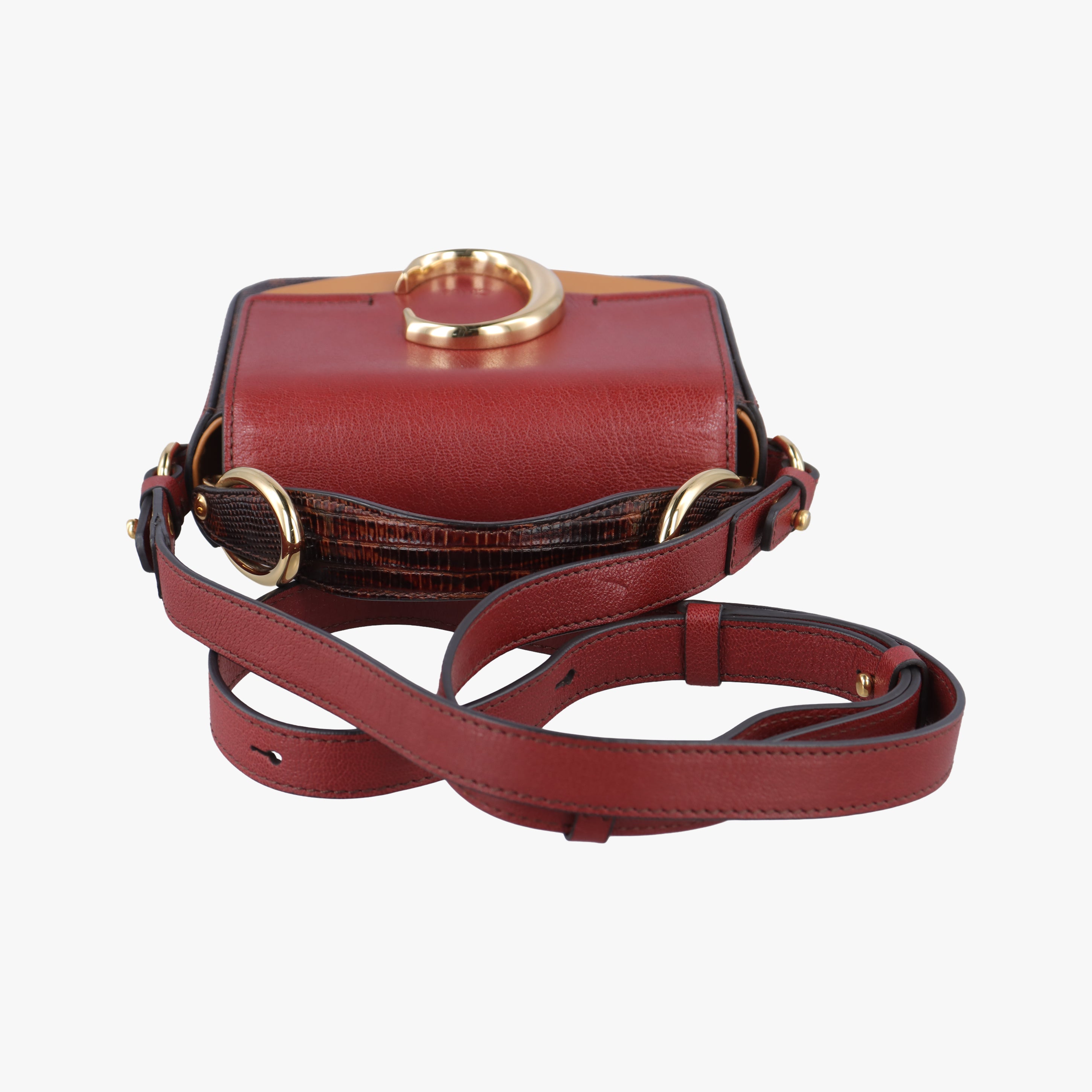 Pre-owned Chloe Chloe C Red x Black x Orange Leather  shoulderbag | stylenewstar