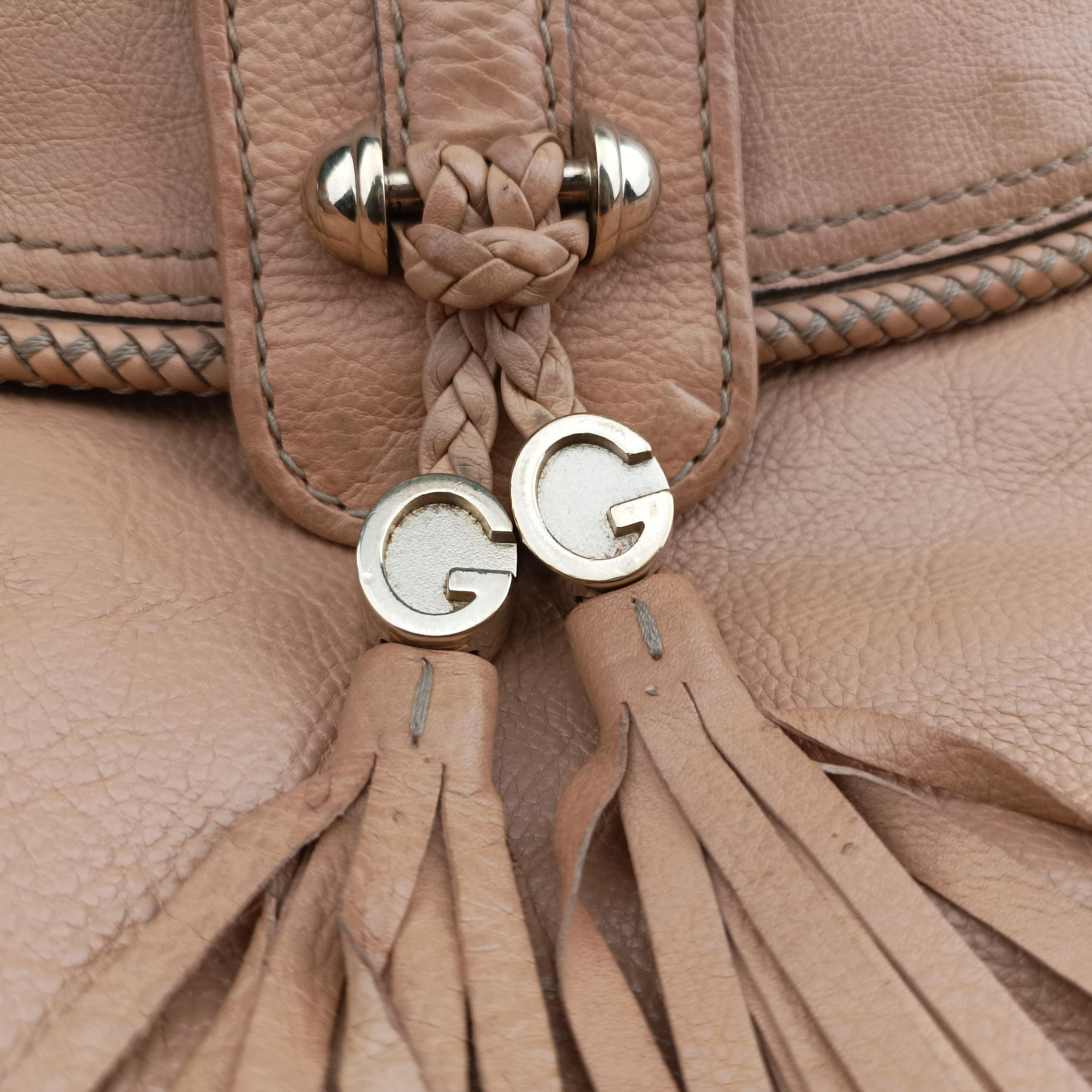 Pre-owned Gucci Marrakech beige Leather 257021 shoulderbag | stylenewstar