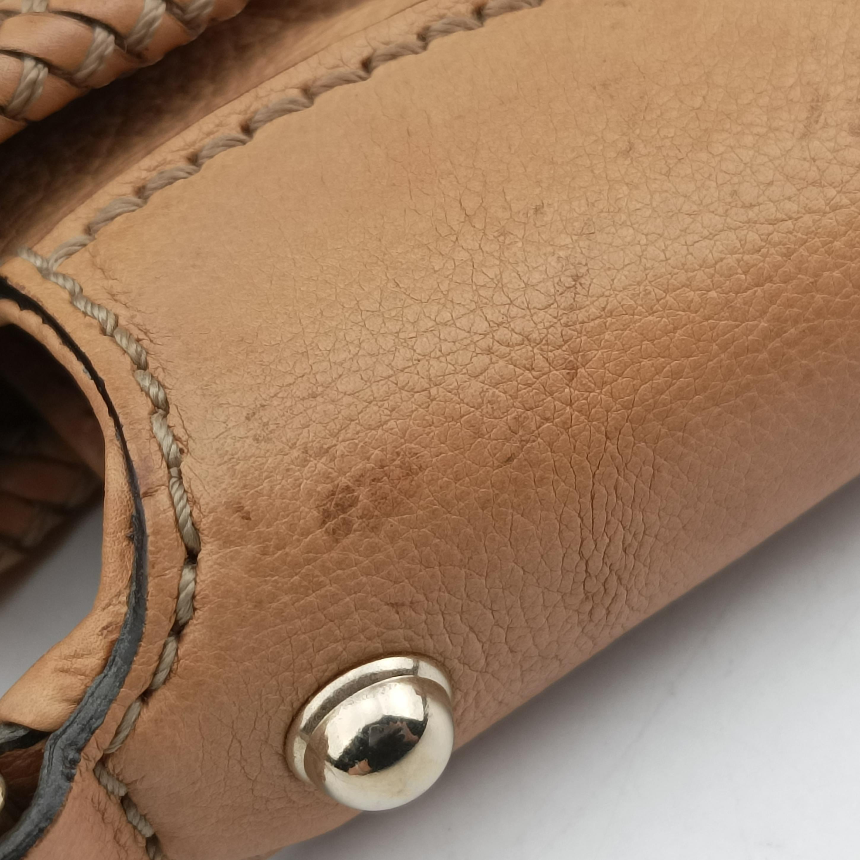 Pre-owned Gucci Marrakech beige Leather 257021 shoulderbag | stylenewstar
