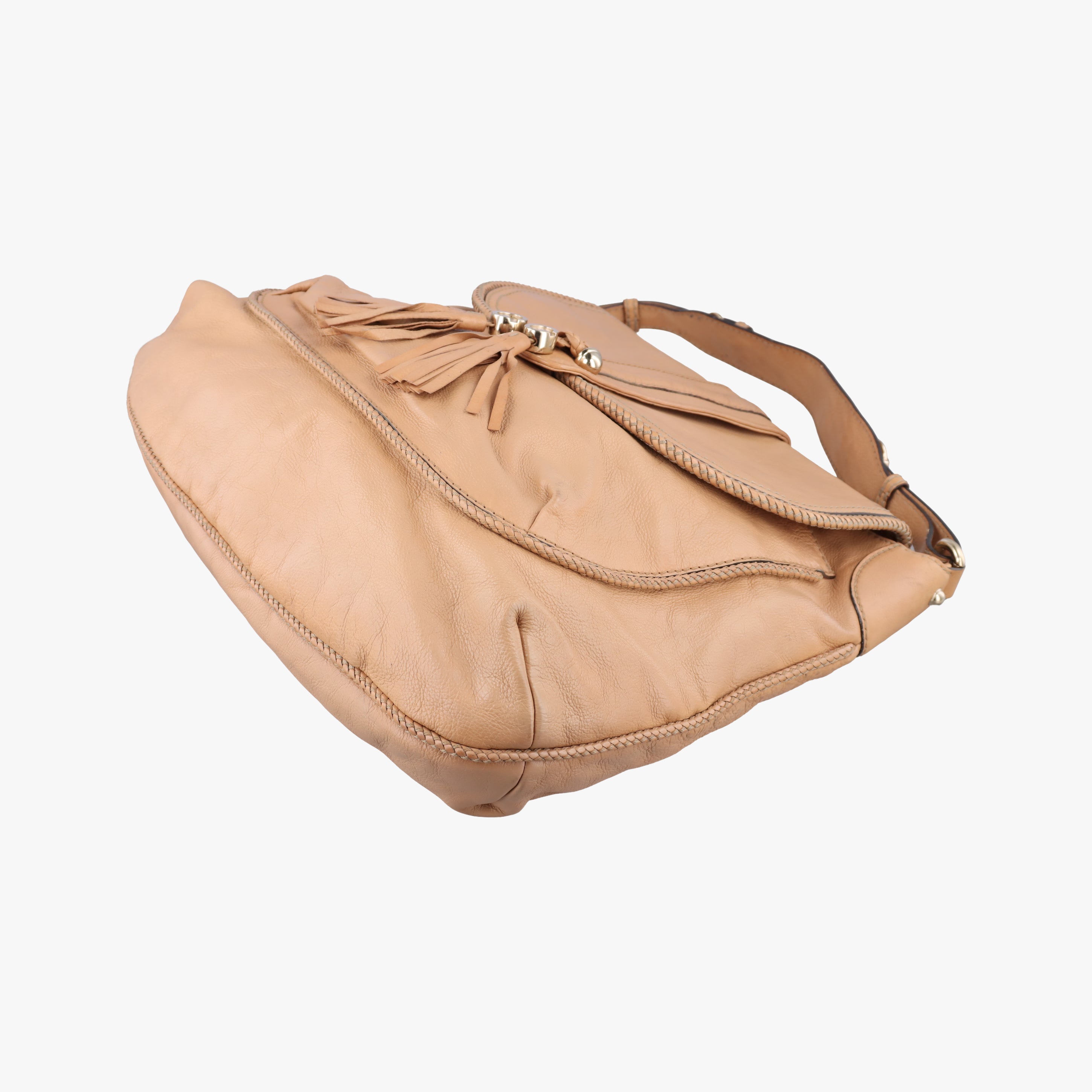 Pre-owned Gucci Marrakech beige Leather 257021 shoulderbag | stylenewstar