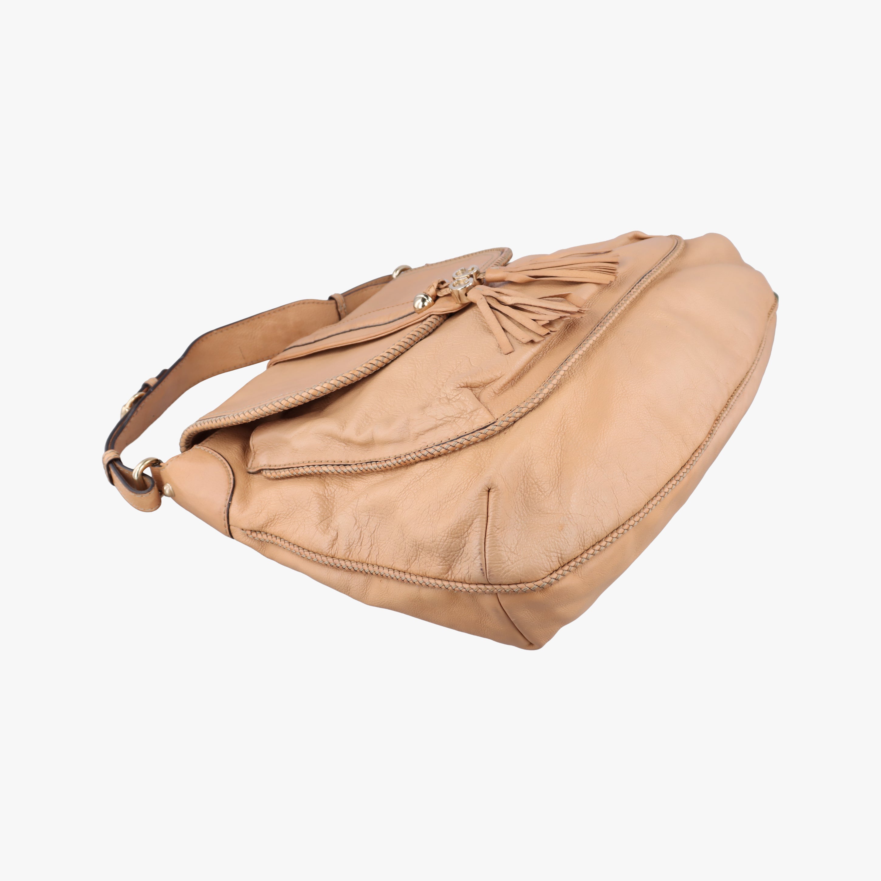 Pre-owned Gucci Marrakech beige Leather 257021 shoulderbag | stylenewstar