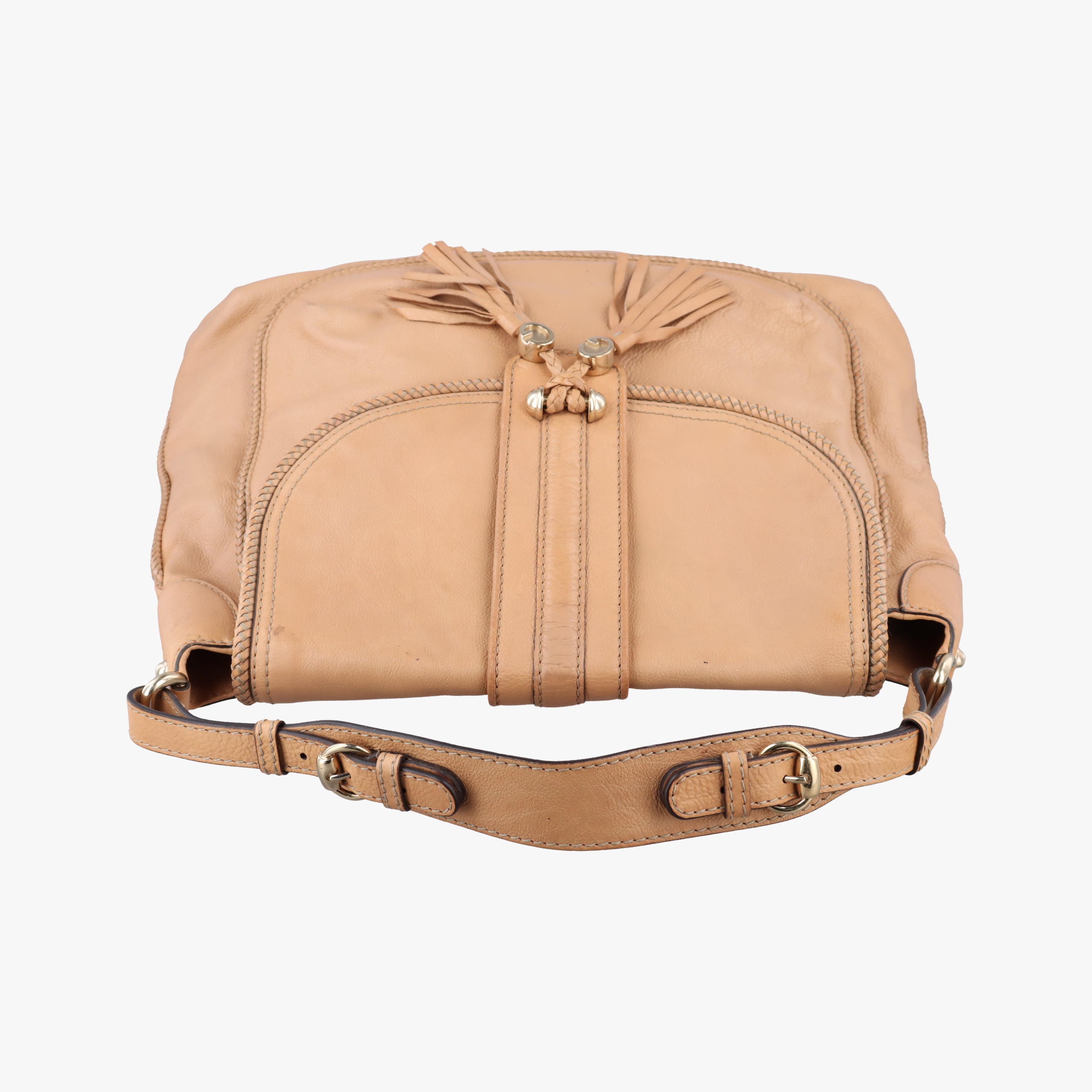 Pre-owned Gucci Marrakech beige Leather 257021 shoulderbag | stylenewstar