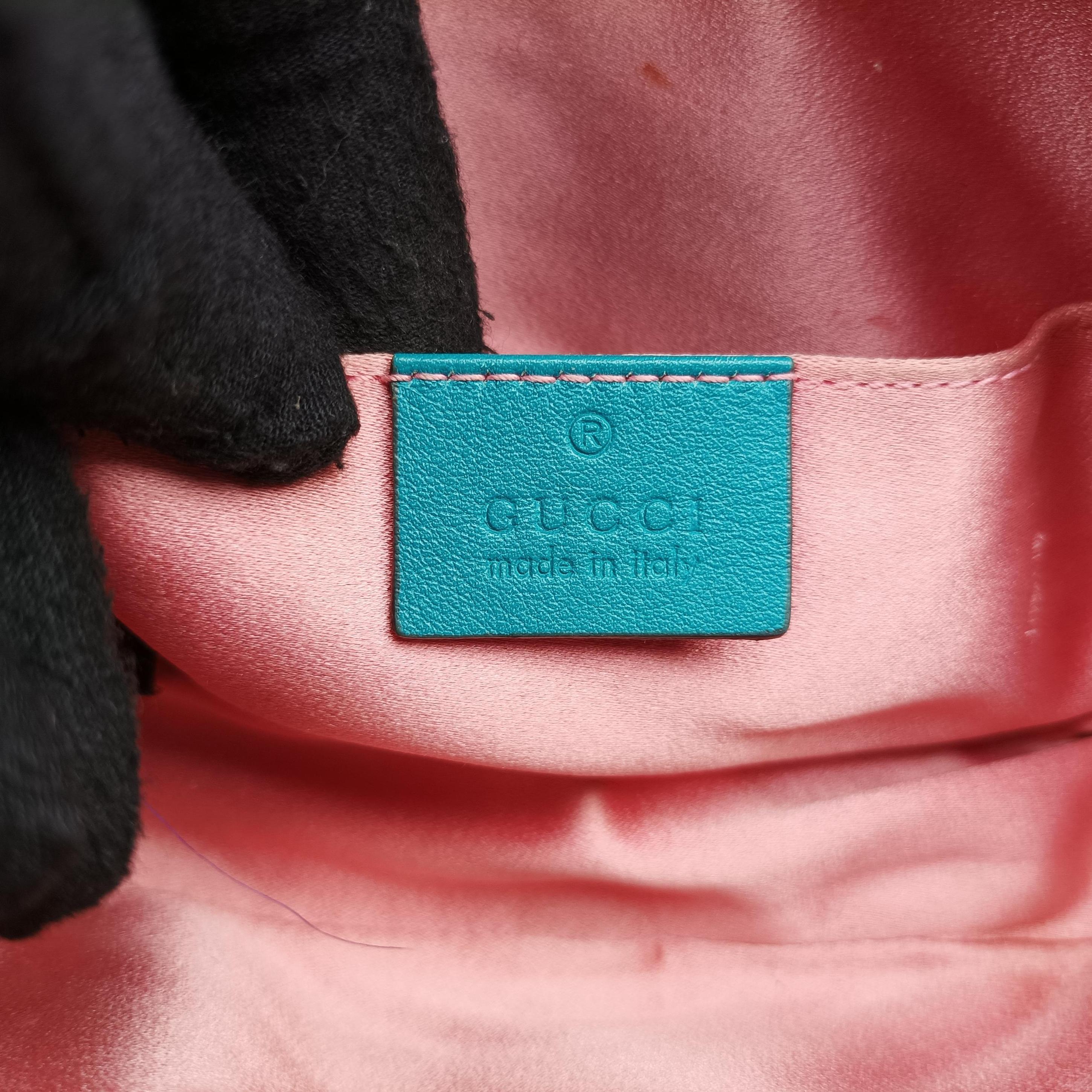 Pre-owned Gucci GG Marmont Blue velour 476434 bum bag/waist bag | stylenewstar