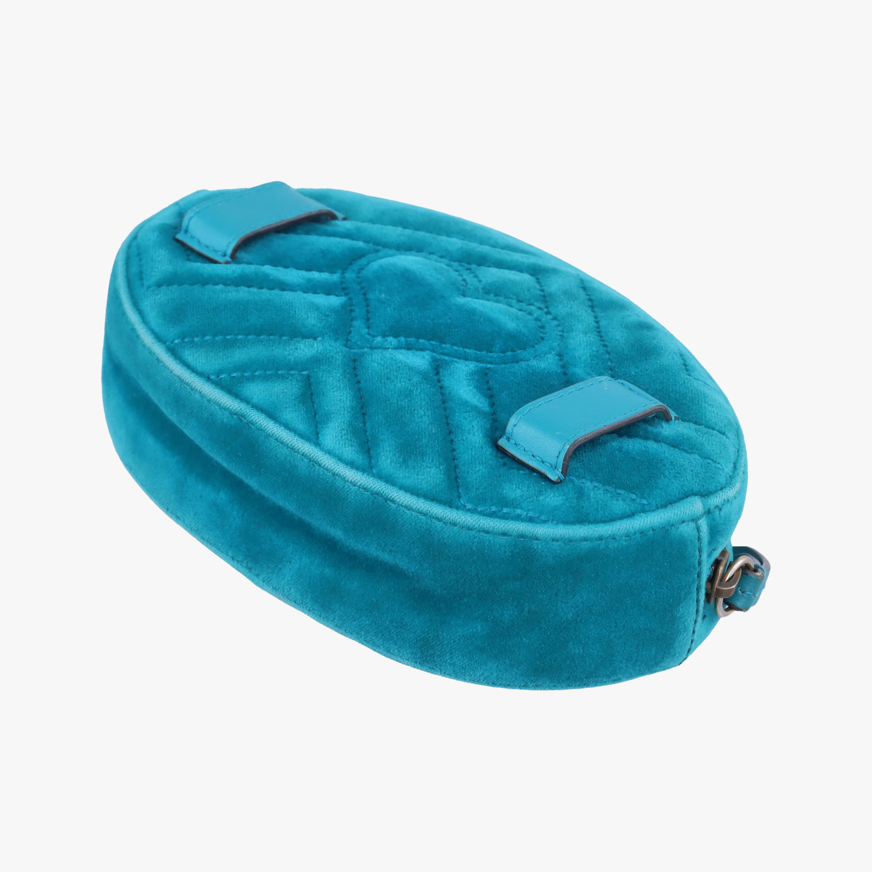Pre-owned Gucci GG Marmont Blue velour 476434 bum bag/waist bag | stylenewstar