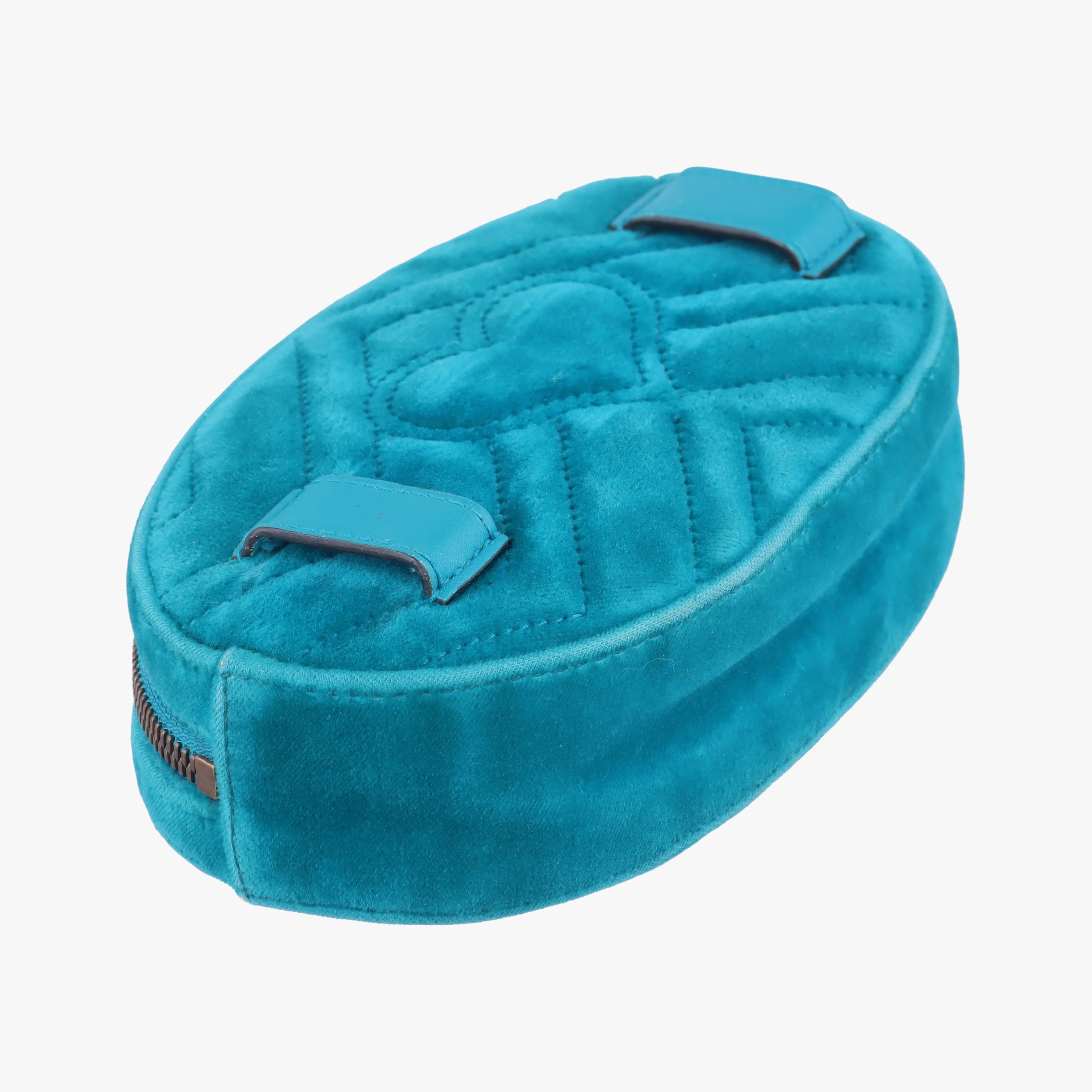 Pre-owned Gucci GG Marmont Blue velour 476434 bum bag/waist bag | stylenewstar