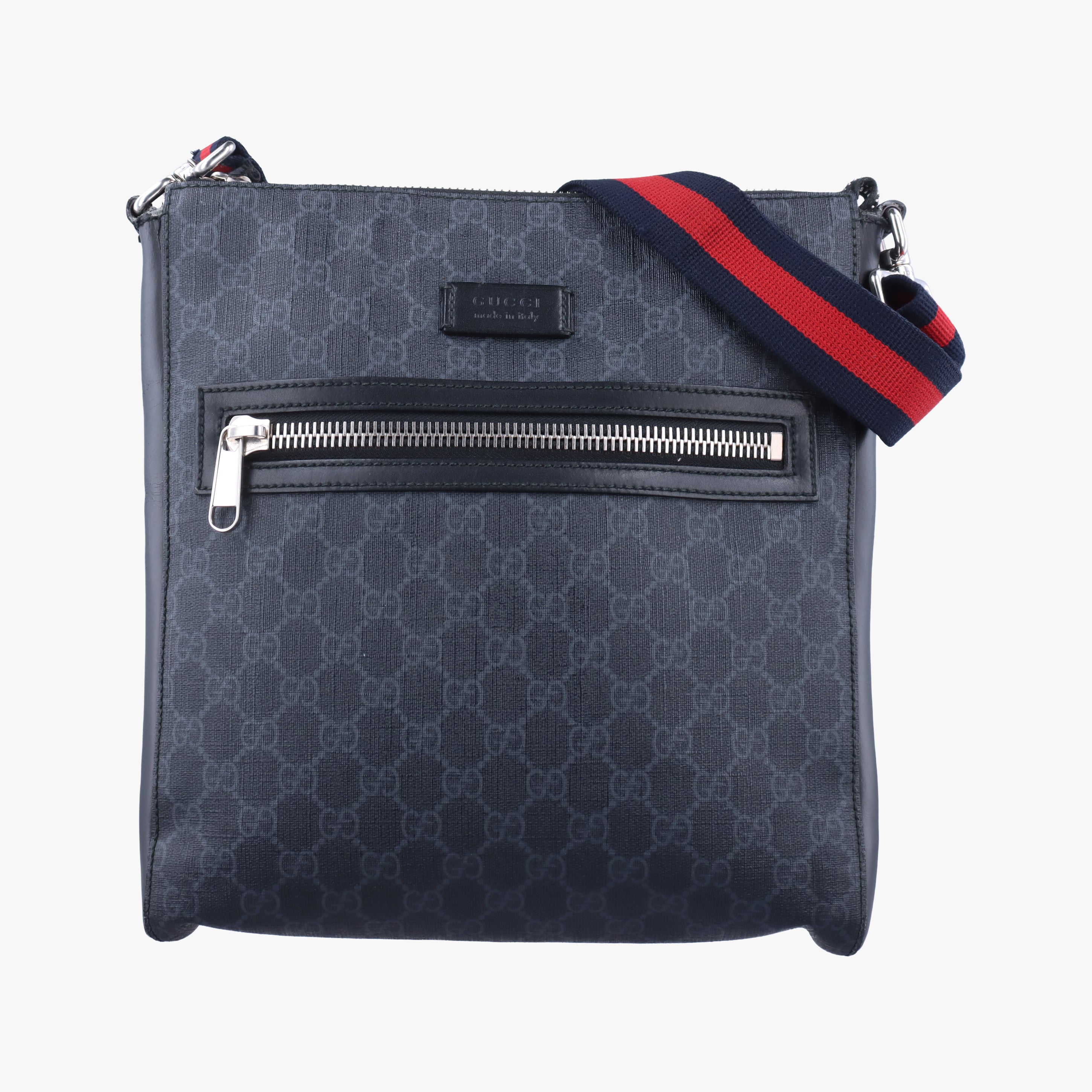 Pre-owned Gucci GG Supreme Messenger Black PVC coated canvas 474137 shoulderbag | stylenewstar