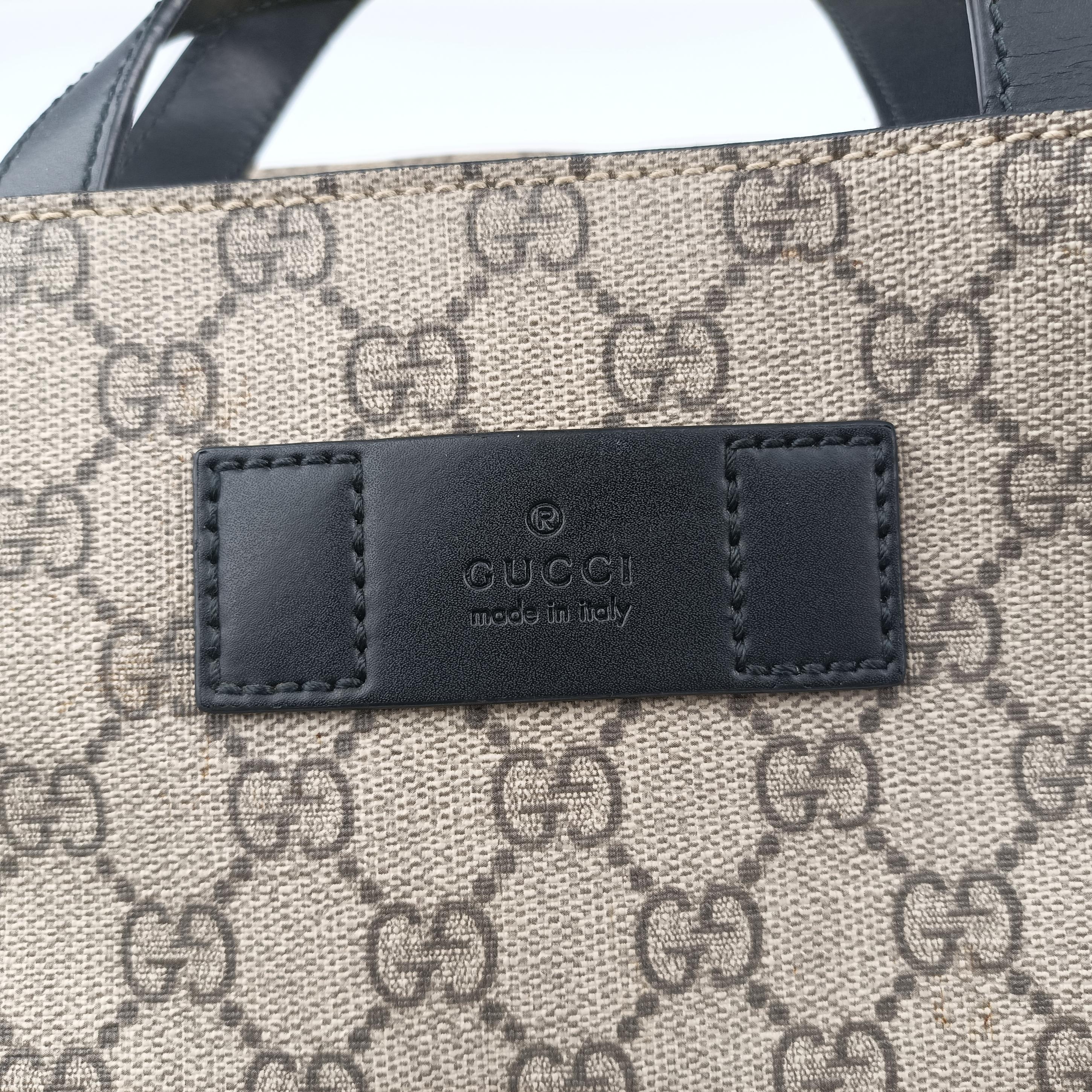 Pre-owned Gucci GG Plus GG Supreme Brown PVC coated canvas 456217 shoulderbag | stylenewstar