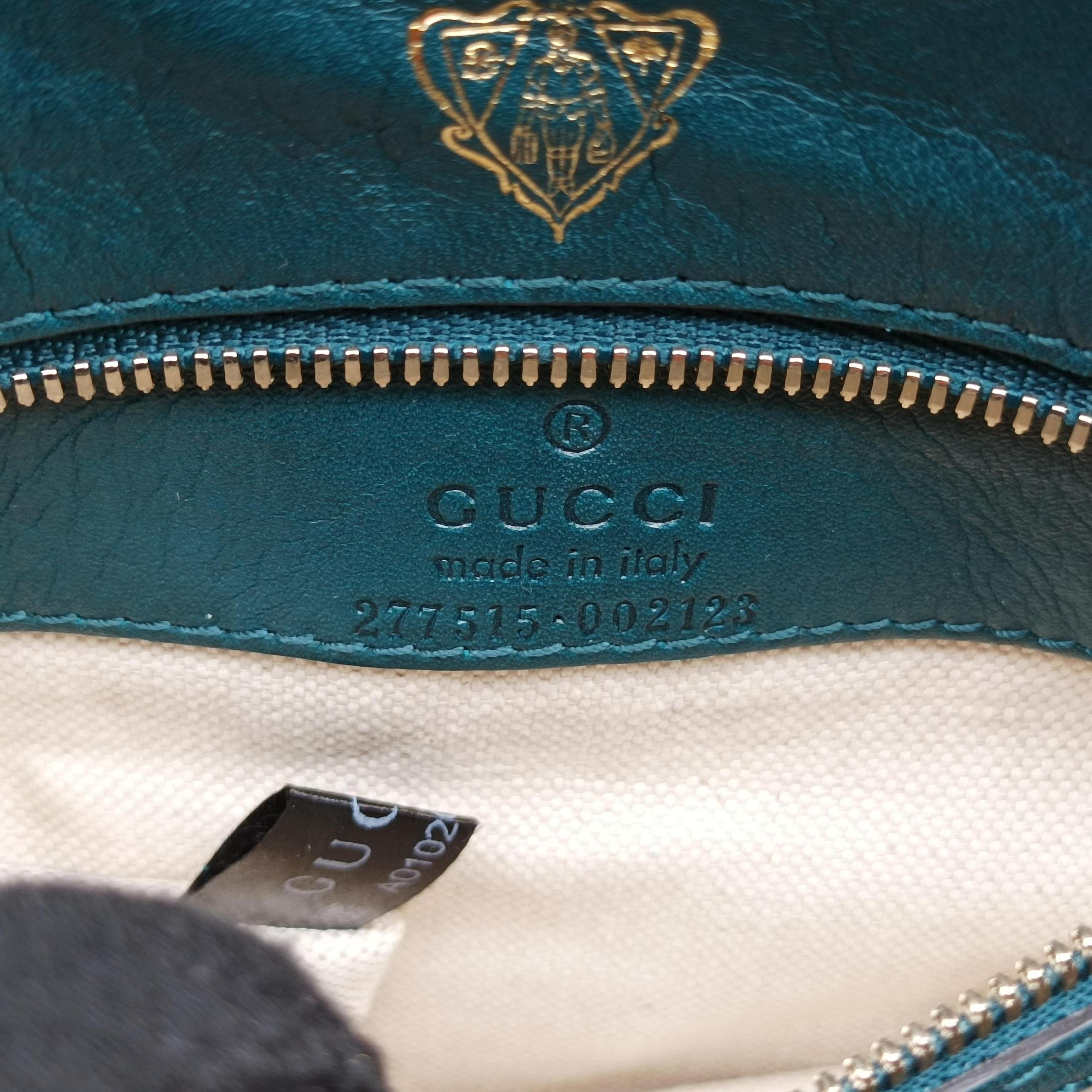 Pre-owned Gucci Stirrup Blue Leather 277515 shoulderbag | stylenewstar