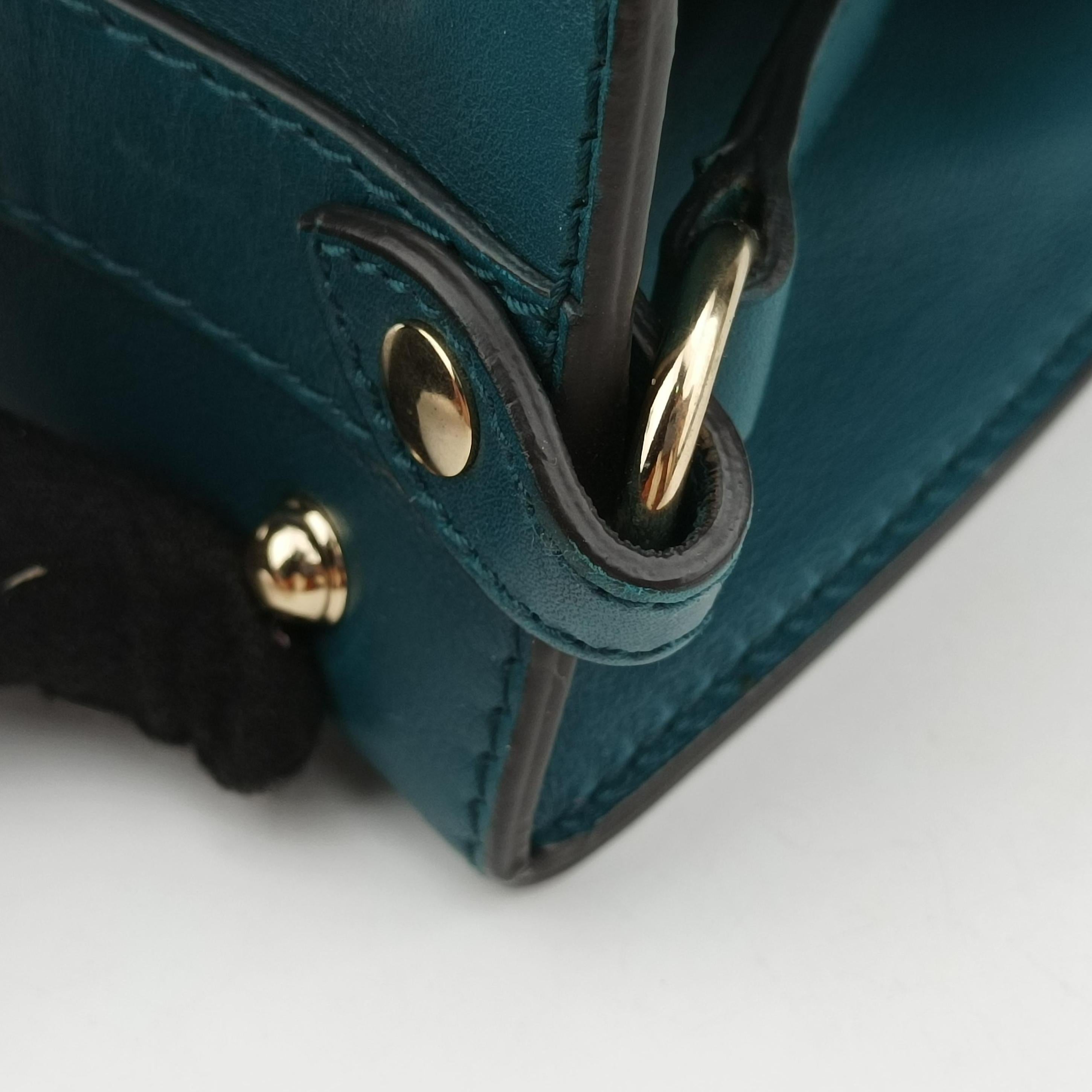 Pre-owned Gucci Stirrup Blue Leather 277515 shoulderbag | stylenewstar